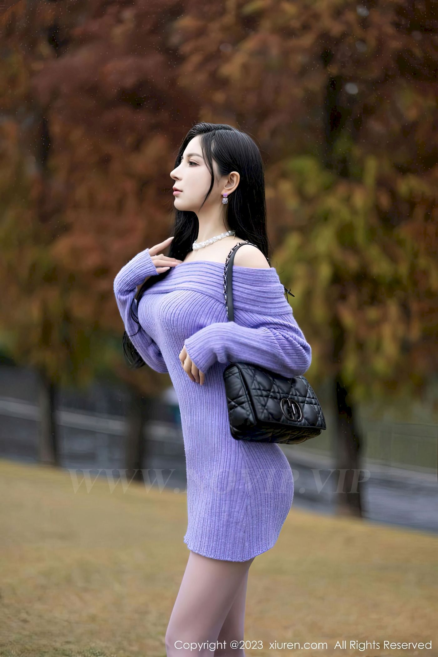 [XiuRen秀人网] No.6277 模特小蛮妖Yummy – 紫色长裙丝袜海南岛旅拍-小爱·美女部落
