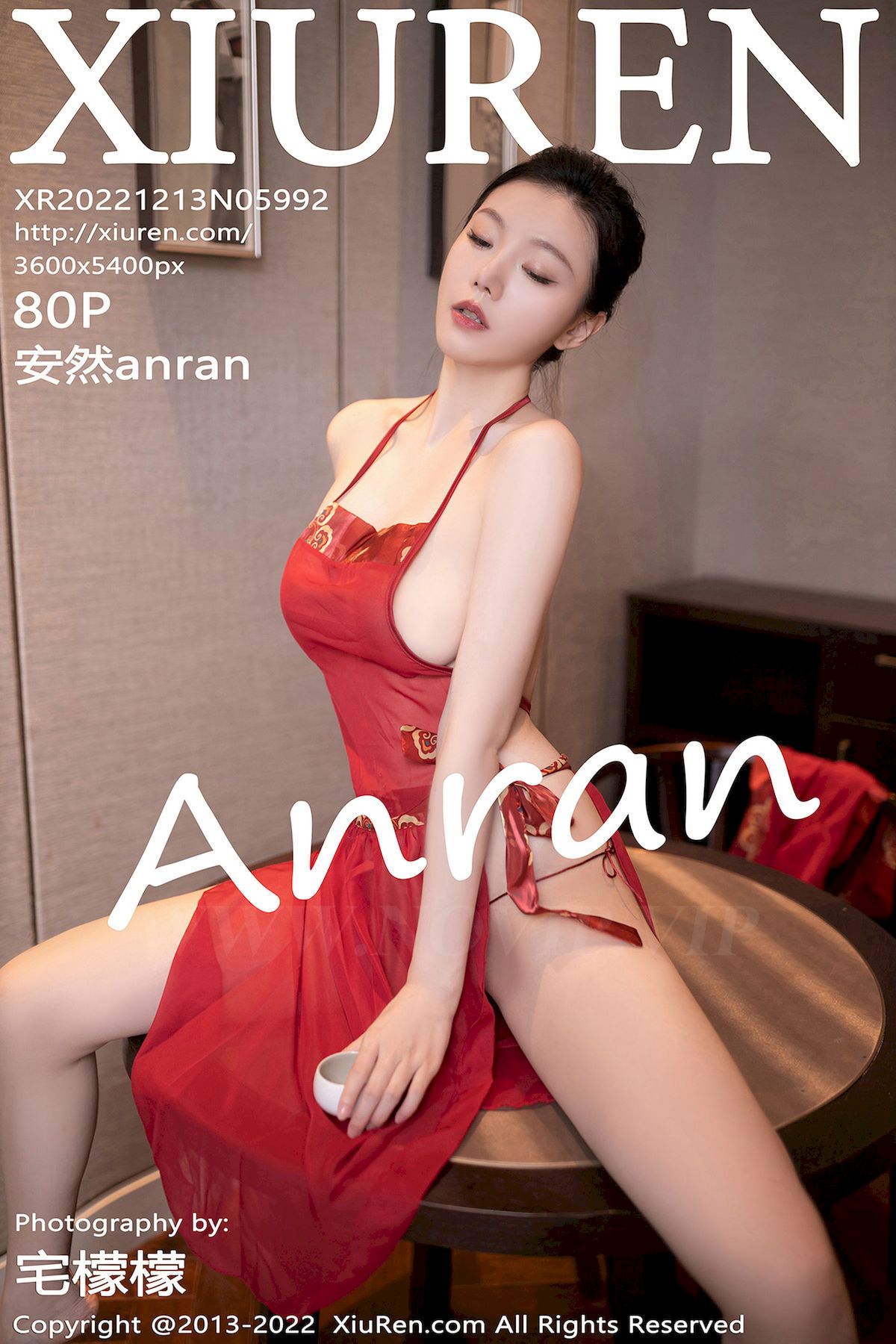 [秀人XiuRen] No.5992 模特安然anran – 红色情趣服饰+曼妙身姿性感写真-小爱·美女部落