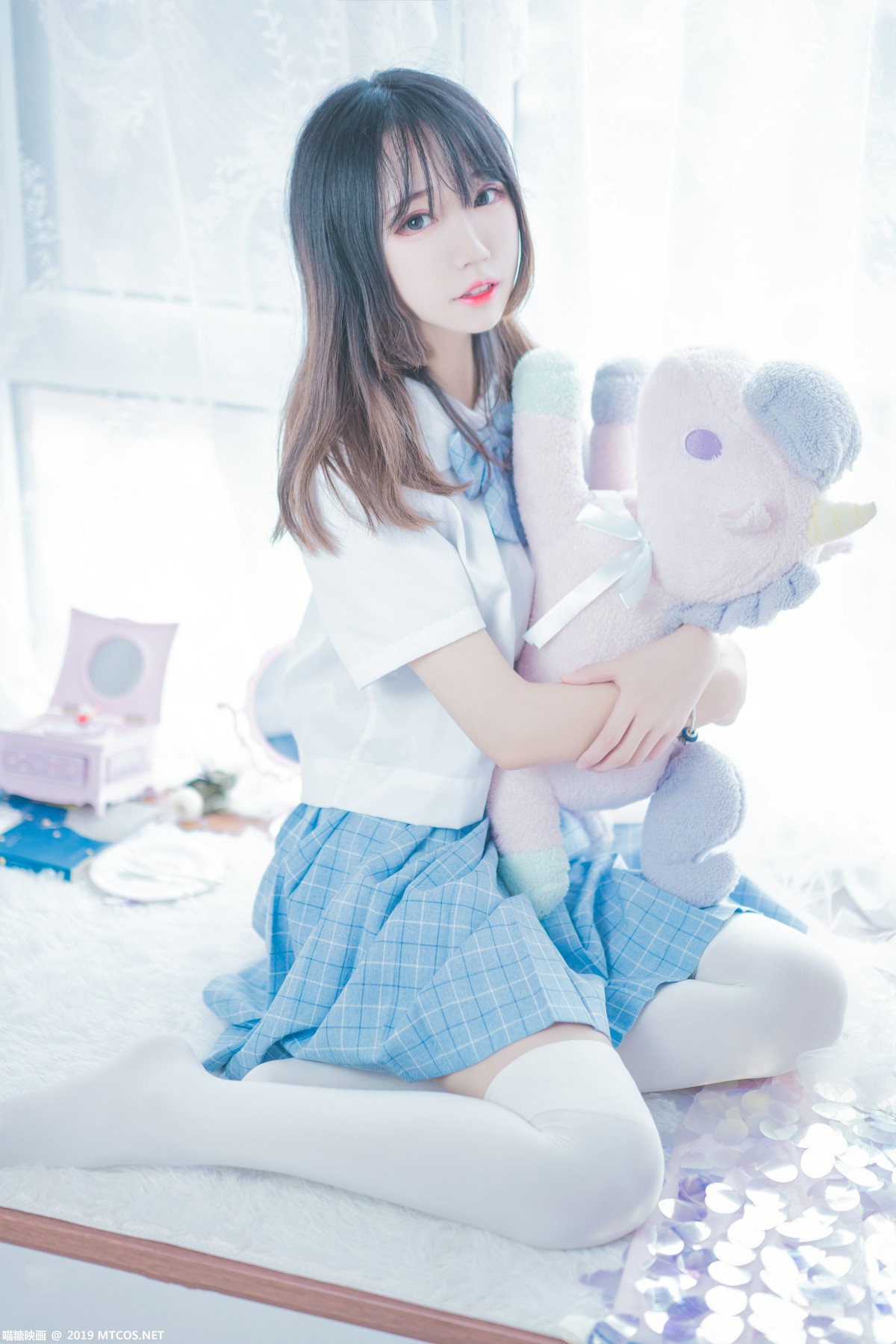 图片[2]-[喵糖映画]VOL.019 蓝白梦幻少女 – COSPLAY-小爱·美女部落