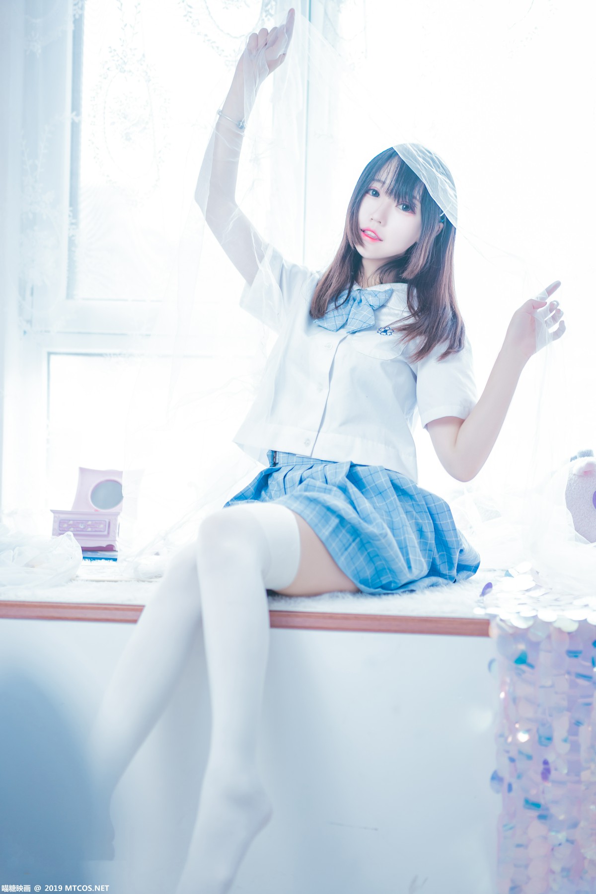 图片[5]-[喵糖映画]VOL.019 蓝白梦幻少女 – COSPLAY-小爱·美女部落