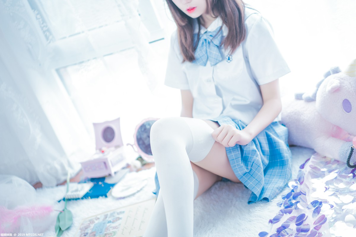 图片[4]-[喵糖映画]VOL.019 蓝白梦幻少女 – COSPLAY-小爱·美女部落