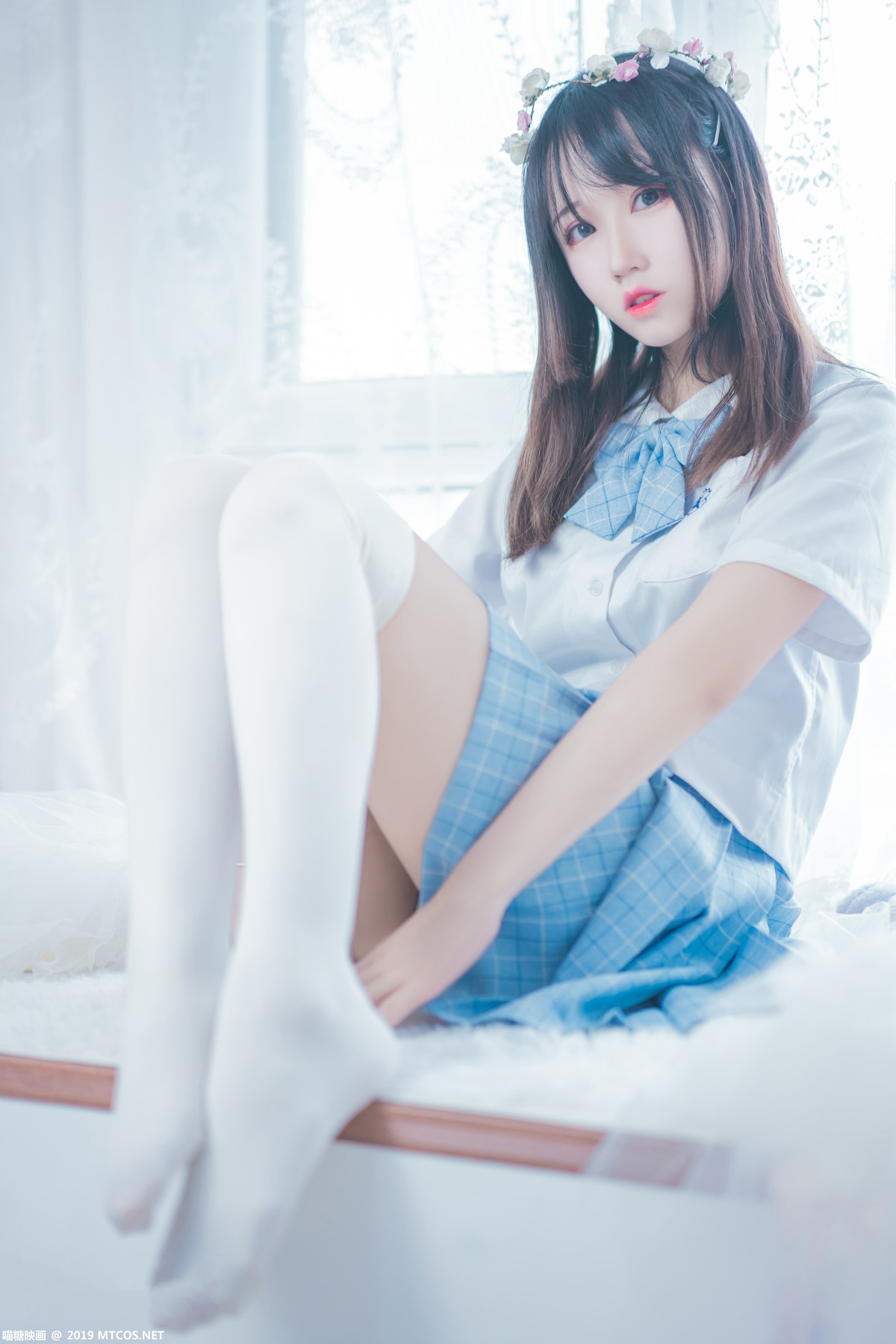 图片[9]-[喵糖映画]VOL.019 蓝白梦幻少女 – COSPLAY-小爱·美女部落
