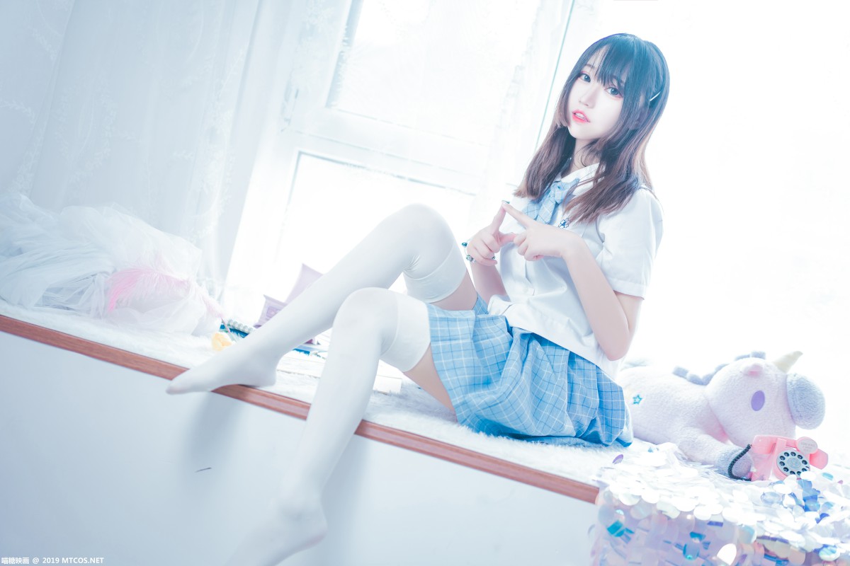 图片[12]-[喵糖映画]VOL.019 蓝白梦幻少女 – COSPLAY-小爱·美女部落