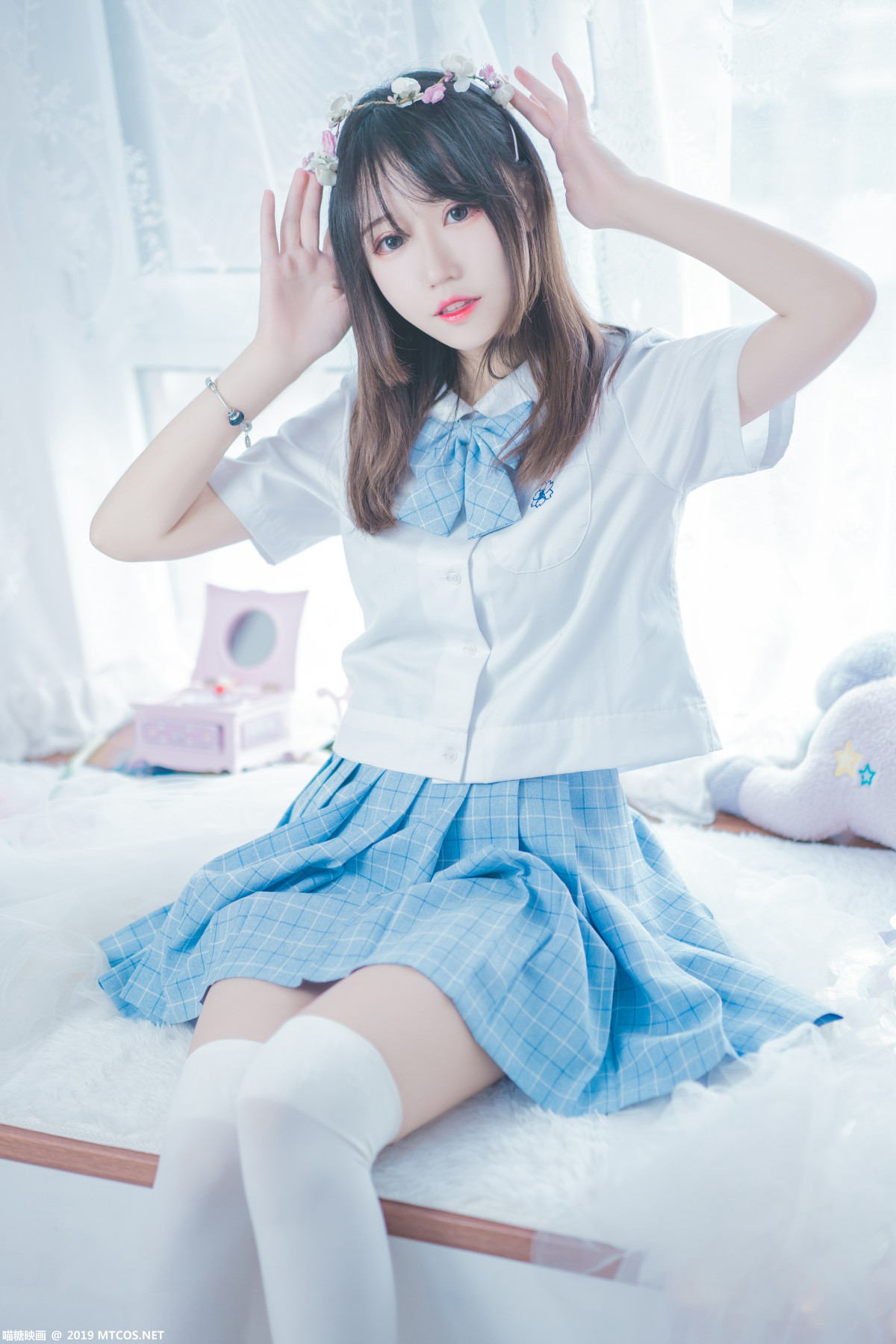 图片[13]-[喵糖映画]VOL.019 蓝白梦幻少女 – COSPLAY-小爱·美女部落