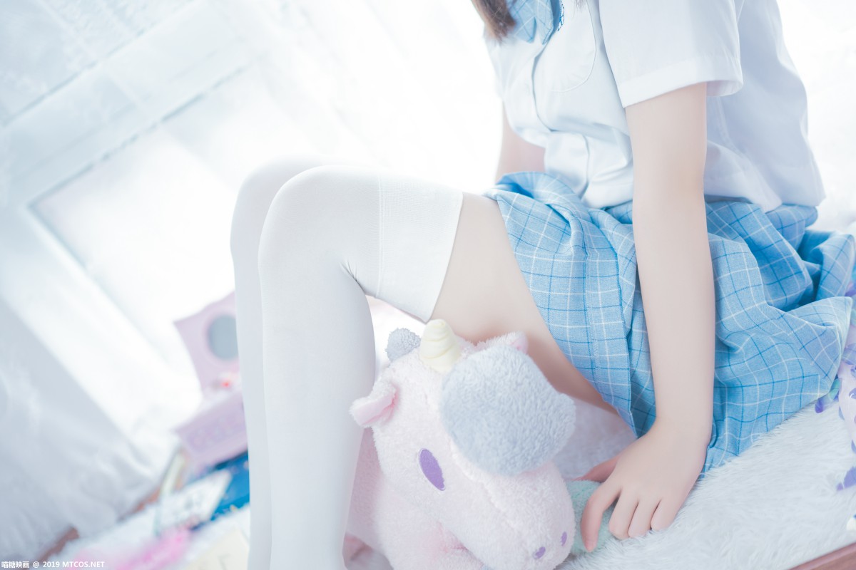 图片[23]-[喵糖映画]VOL.019 蓝白梦幻少女 – COSPLAY-小爱·美女部落