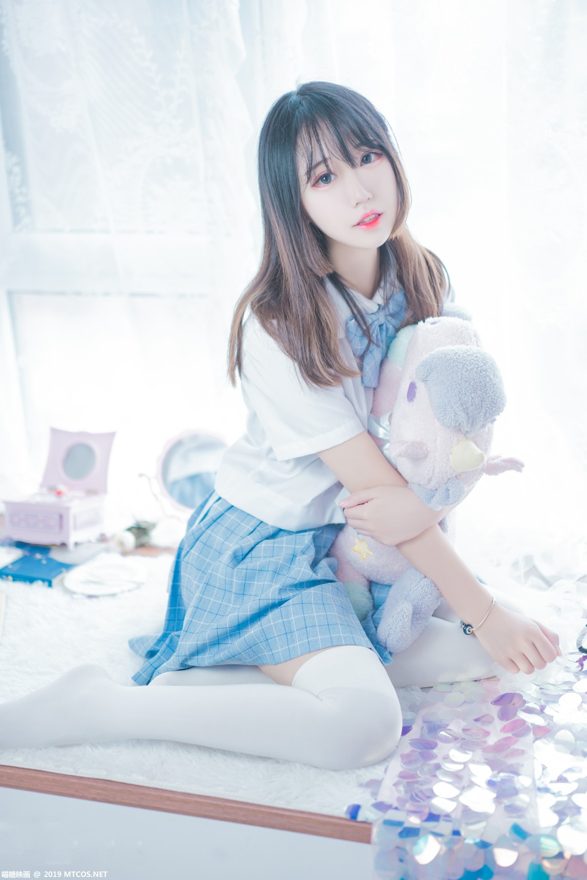 图片[24]-[喵糖映画]VOL.019 蓝白梦幻少女 – COSPLAY-小爱·美女部落