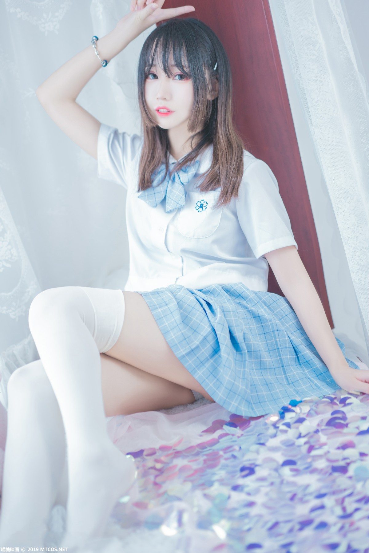 图片[33]-[喵糖映画]VOL.019 蓝白梦幻少女 – COSPLAY-小爱·美女部落