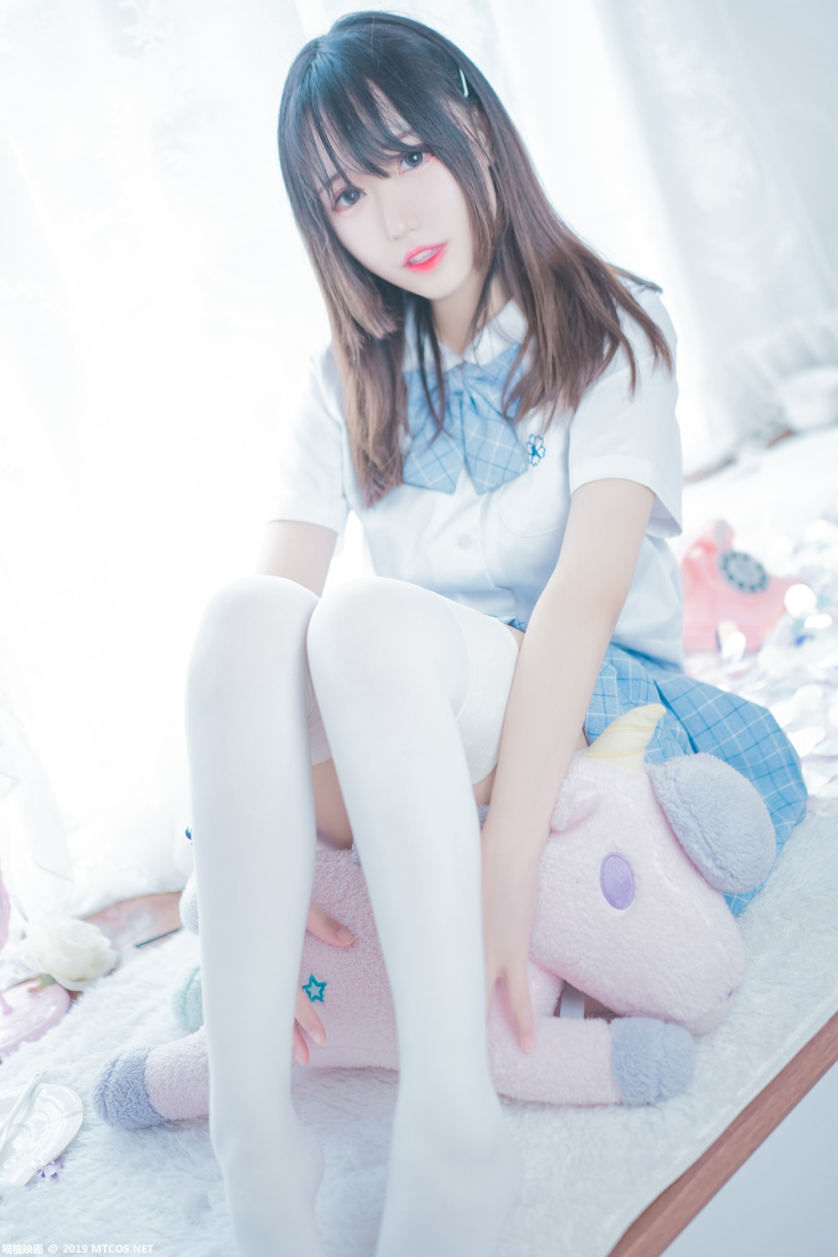 图片[35]-[喵糖映画]VOL.019 蓝白梦幻少女 – COSPLAY-小爱·美女部落