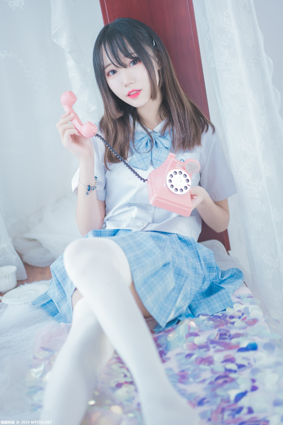 图片[39]-[喵糖映画]VOL.019 蓝白梦幻少女 – COSPLAY-小爱·美女部落