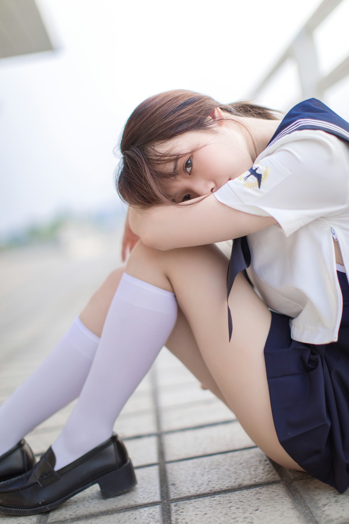 图片[5]-[Cosplay]雯妹不讲道理 – JK 白丝 死库水 – COSPLAY-小爱·美女部落