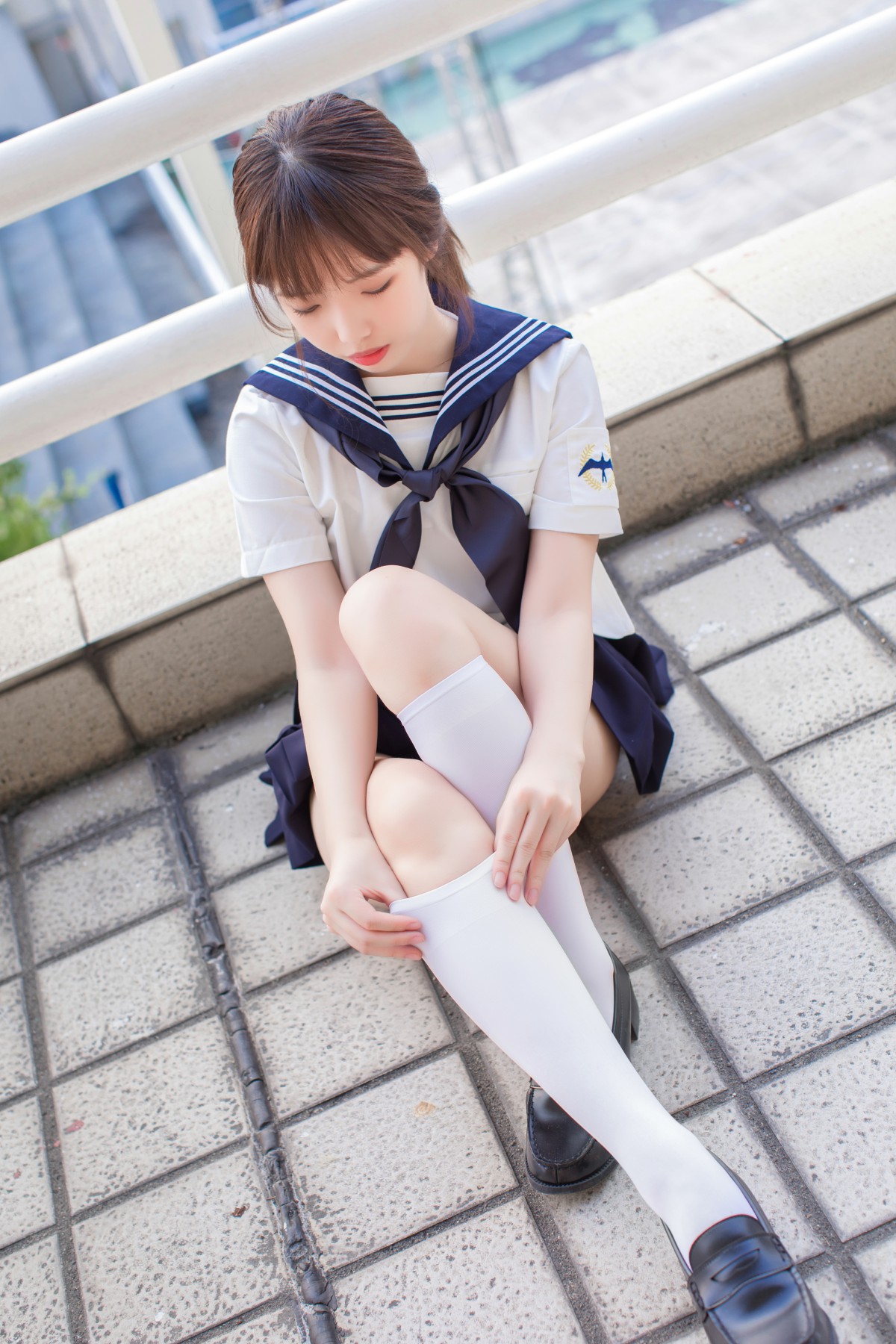 图片[10]-[Cosplay]雯妹不讲道理 – JK 白丝 死库水 – COSPLAY-小爱·美女部落