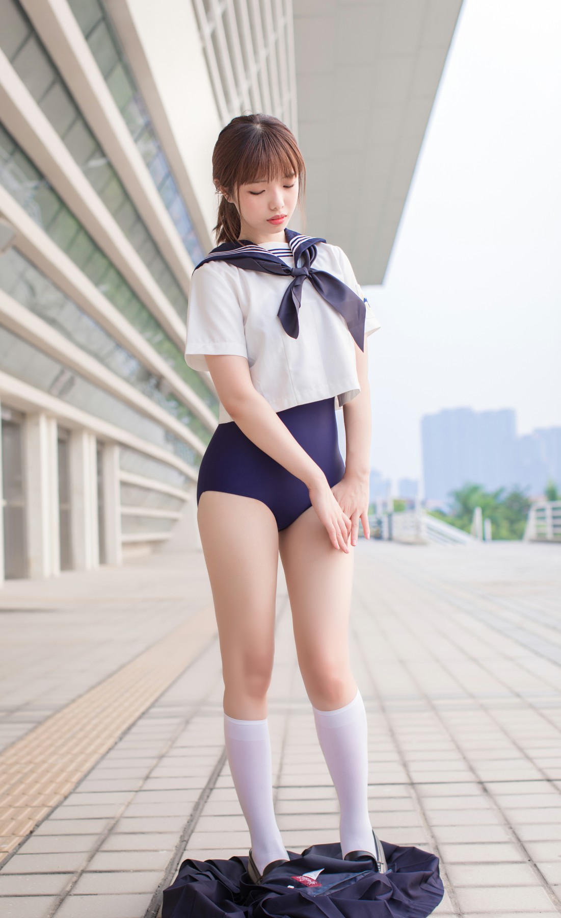 图片[14]-[Cosplay]雯妹不讲道理 – JK 白丝 死库水 – COSPLAY-小爱·美女部落