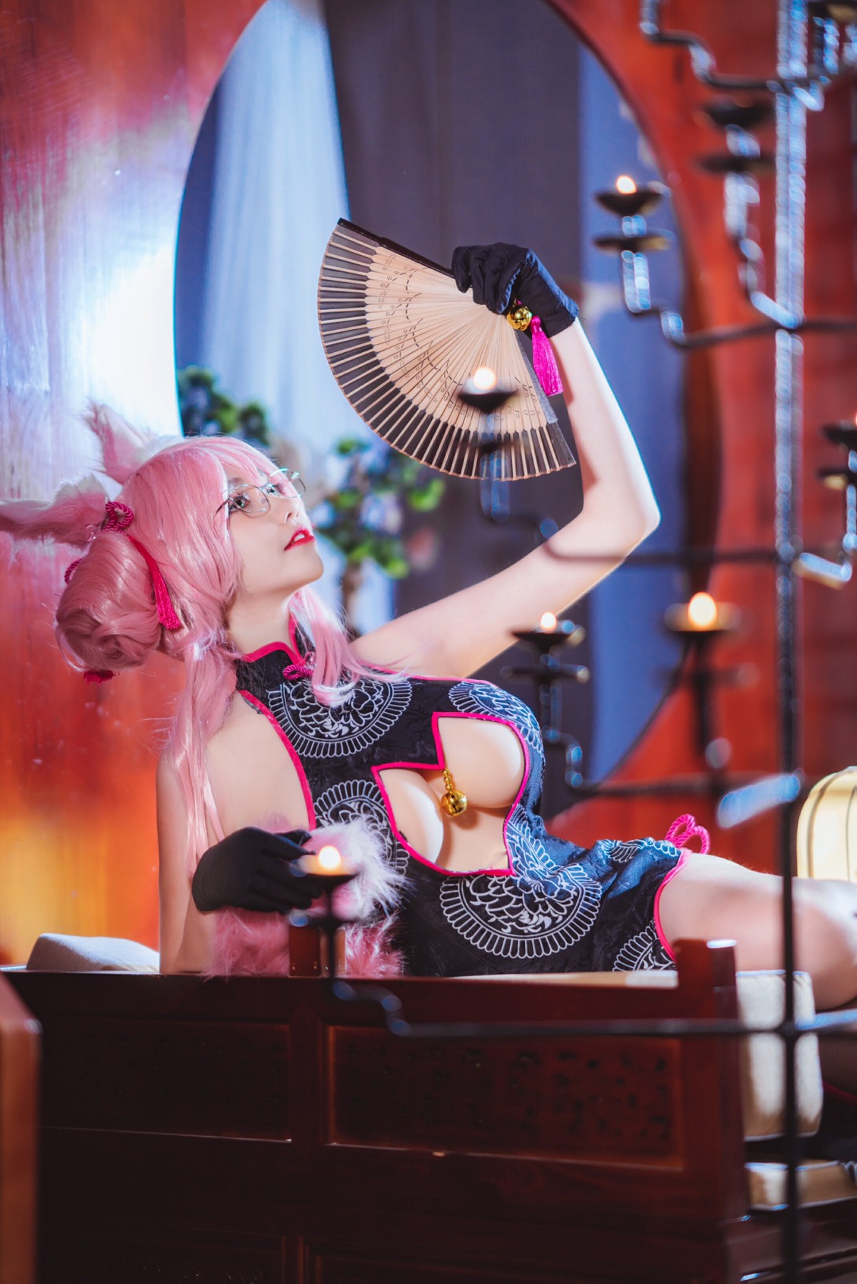 图片[2]-[Cosplay]南桃Momoko – 玉藻前旗袍 – COSPLAY-小爱·美女部落