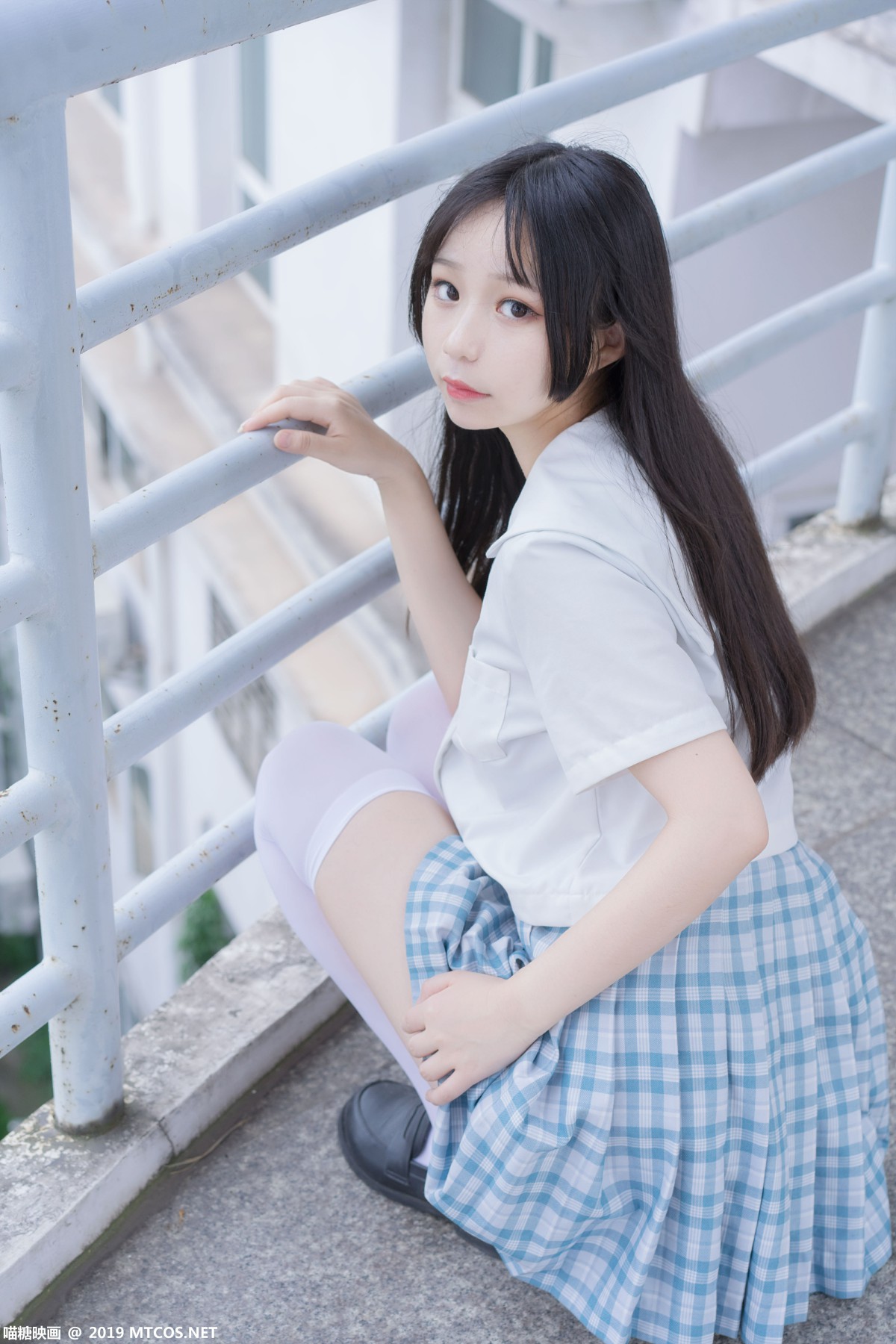 图片[5]-[喵糖映画]VOL.015 半度度度喵 白丝格子裙 – COSPLAY-小爱·美女部落