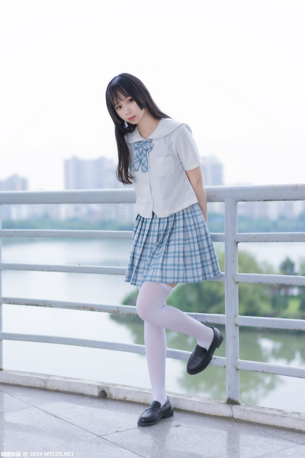 图片[8]-[喵糖映画]VOL.015 半度度度喵 白丝格子裙 – COSPLAY-小爱·美女部落