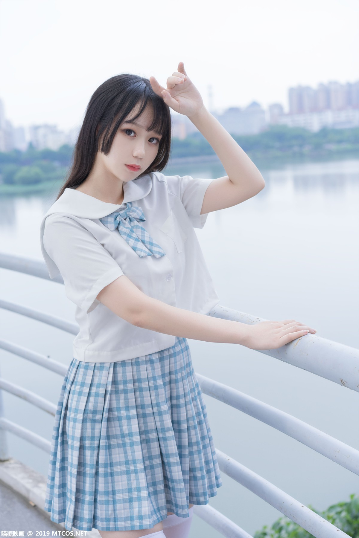 图片[10]-[喵糖映画]VOL.015 半度度度喵 白丝格子裙 – COSPLAY-小爱·美女部落