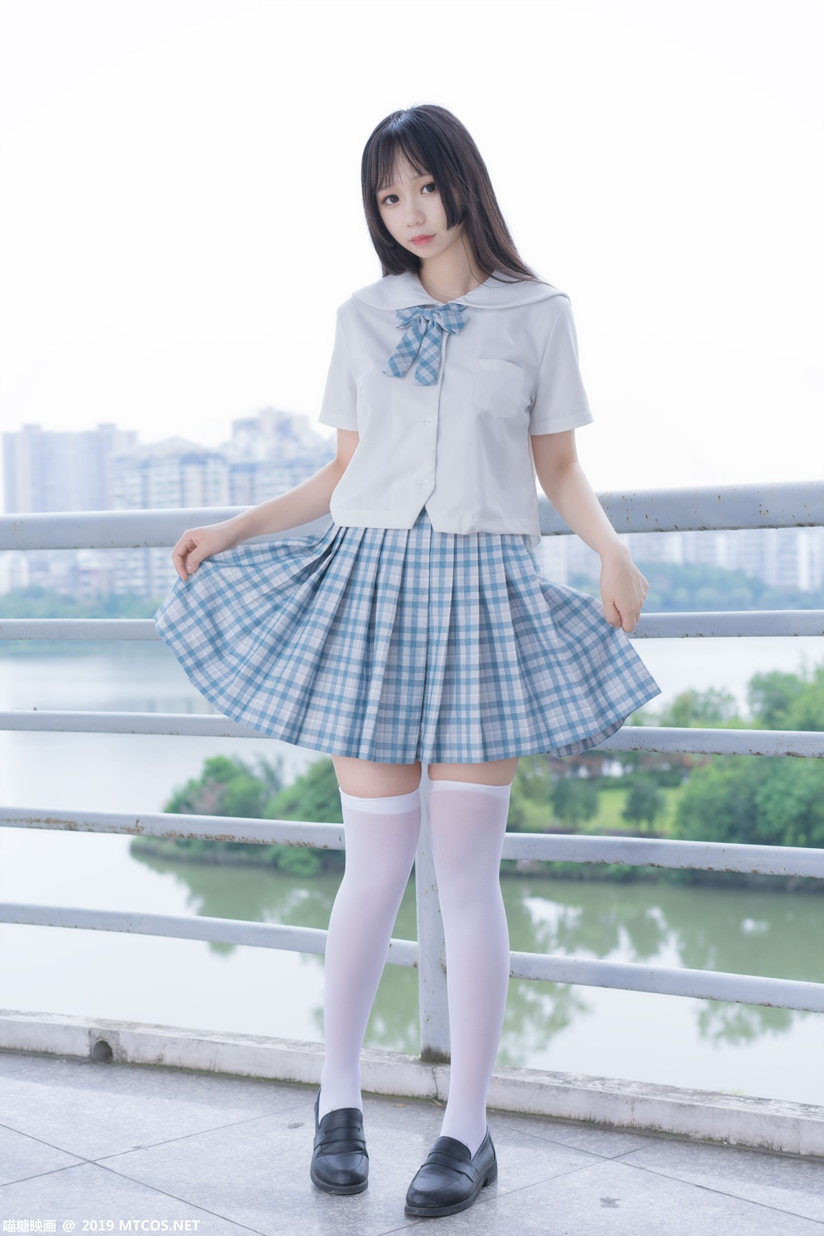 图片[16]-[喵糖映画]VOL.015 半度度度喵 白丝格子裙 – COSPLAY-小爱·美女部落