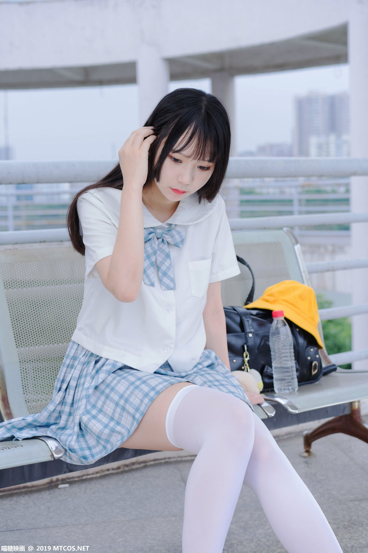 图片[23]-[喵糖映画]VOL.015 半度度度喵 白丝格子裙 – COSPLAY-小爱·美女部落