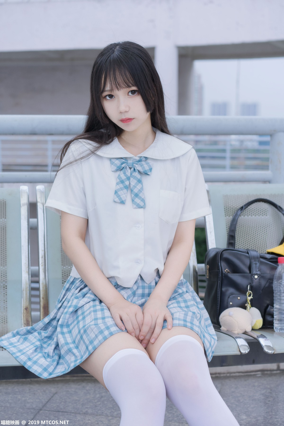 图片[24]-[喵糖映画]VOL.015 半度度度喵 白丝格子裙 – COSPLAY-小爱·美女部落