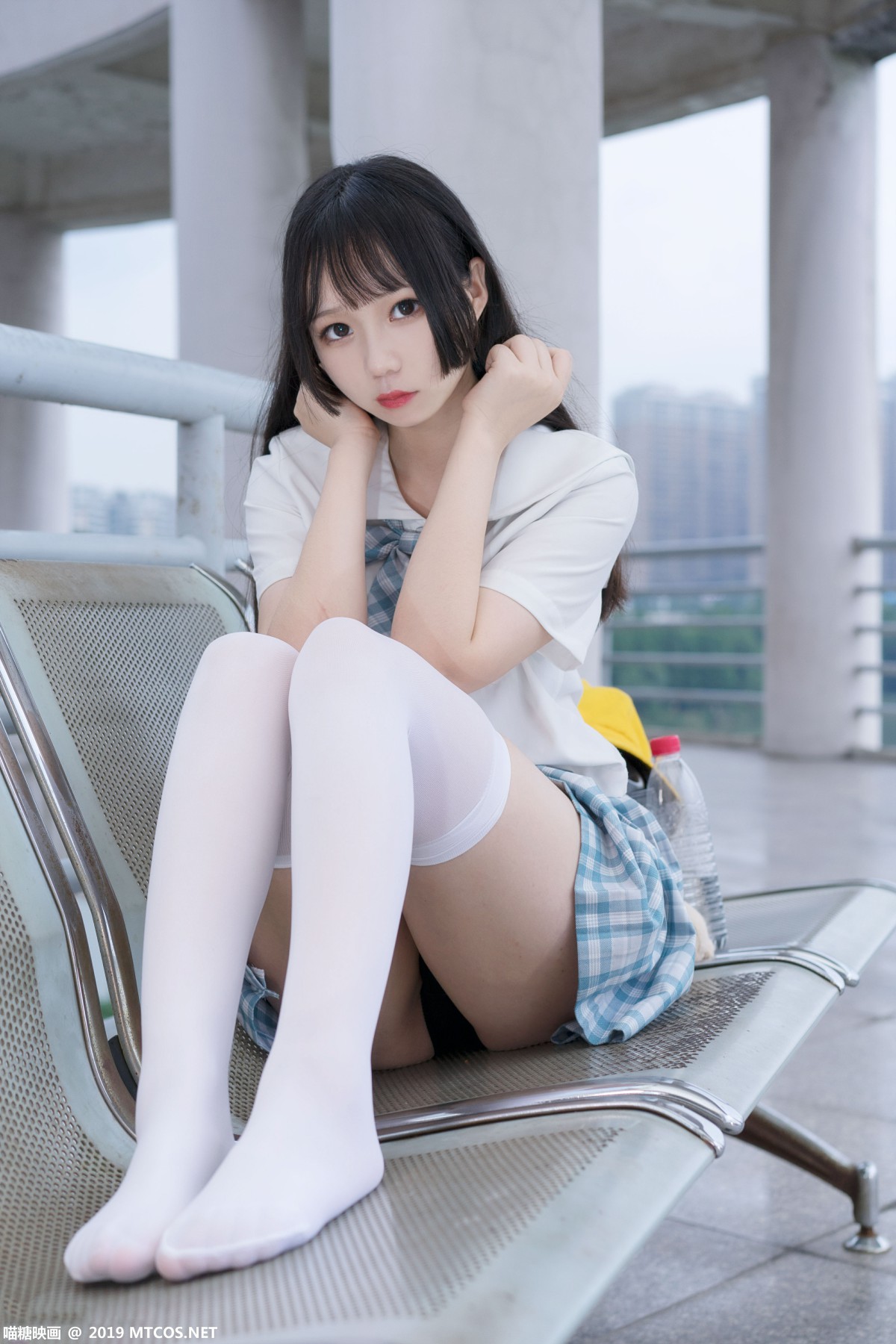 图片[28]-[喵糖映画]VOL.015 半度度度喵 白丝格子裙 – COSPLAY-小爱·美女部落