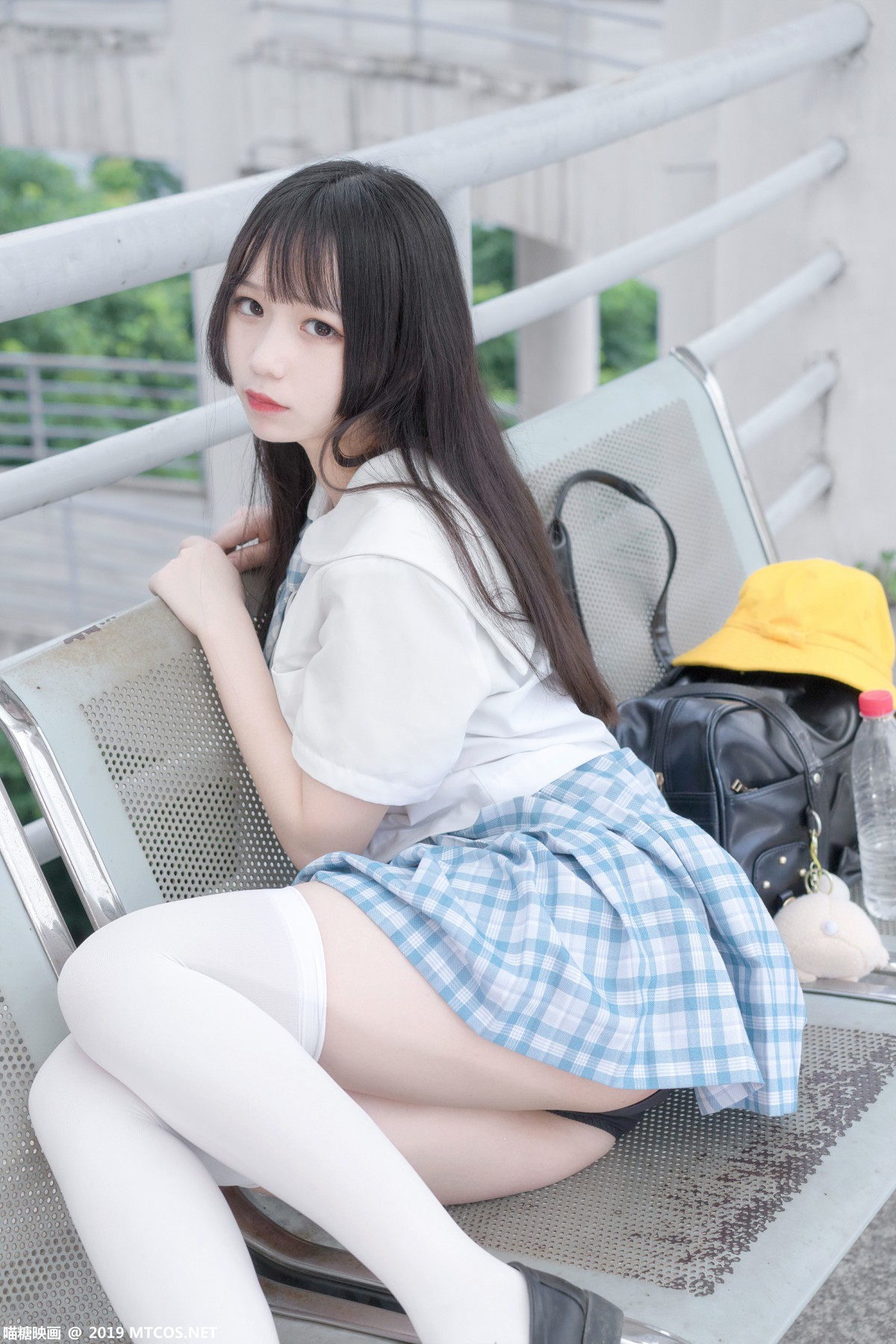 图片[29]-[喵糖映画]VOL.015 半度度度喵 白丝格子裙 – COSPLAY-小爱·美女部落