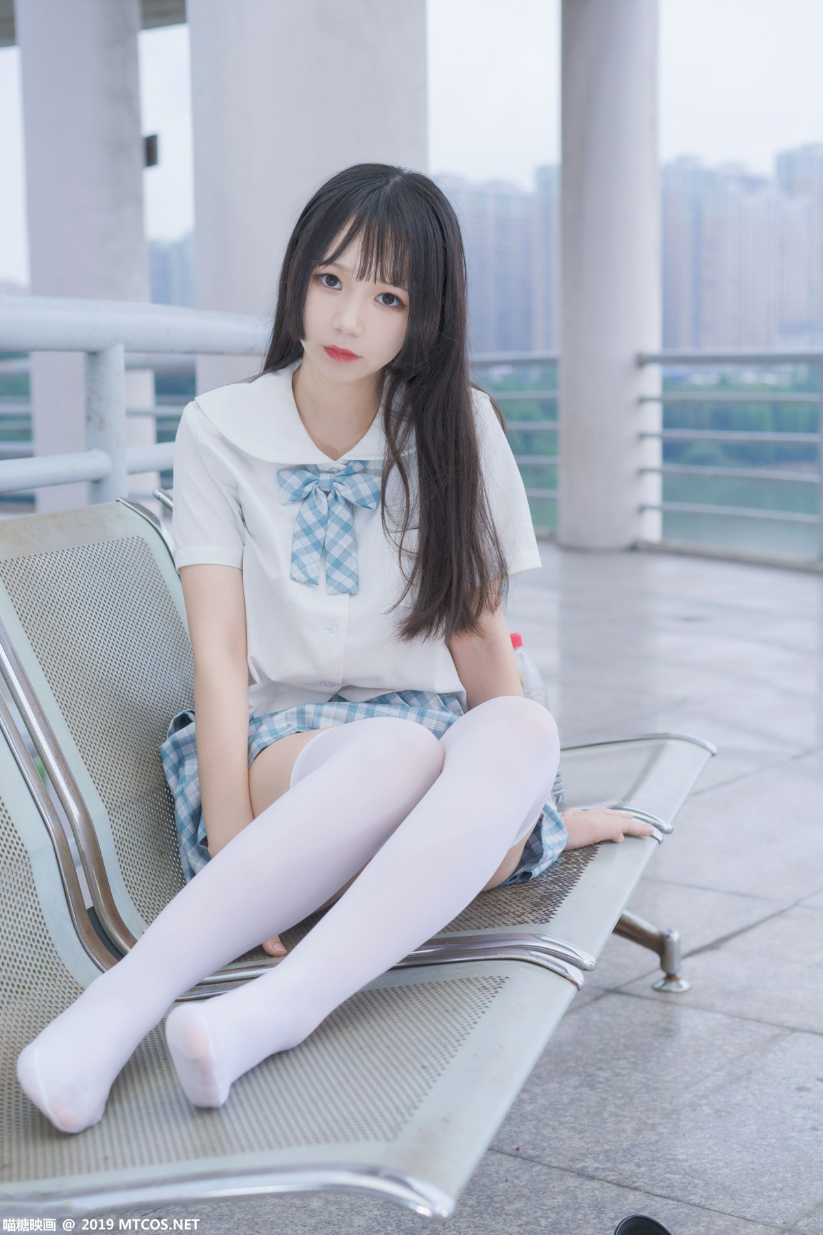 图片[37]-[喵糖映画]VOL.015 半度度度喵 白丝格子裙 – COSPLAY-小爱·美女部落