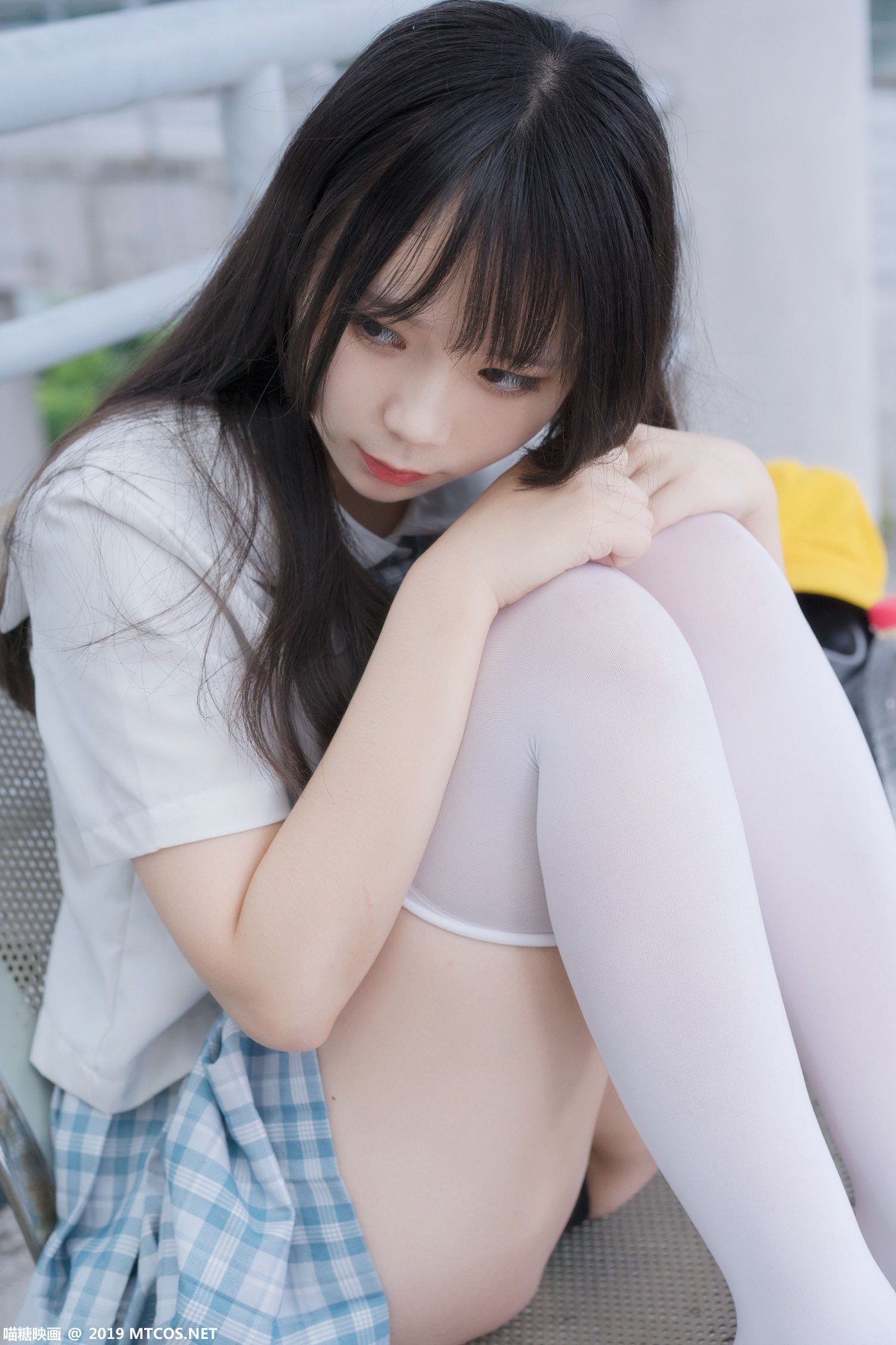 图片[33]-[喵糖映画]VOL.015 半度度度喵 白丝格子裙 – COSPLAY-小爱·美女部落