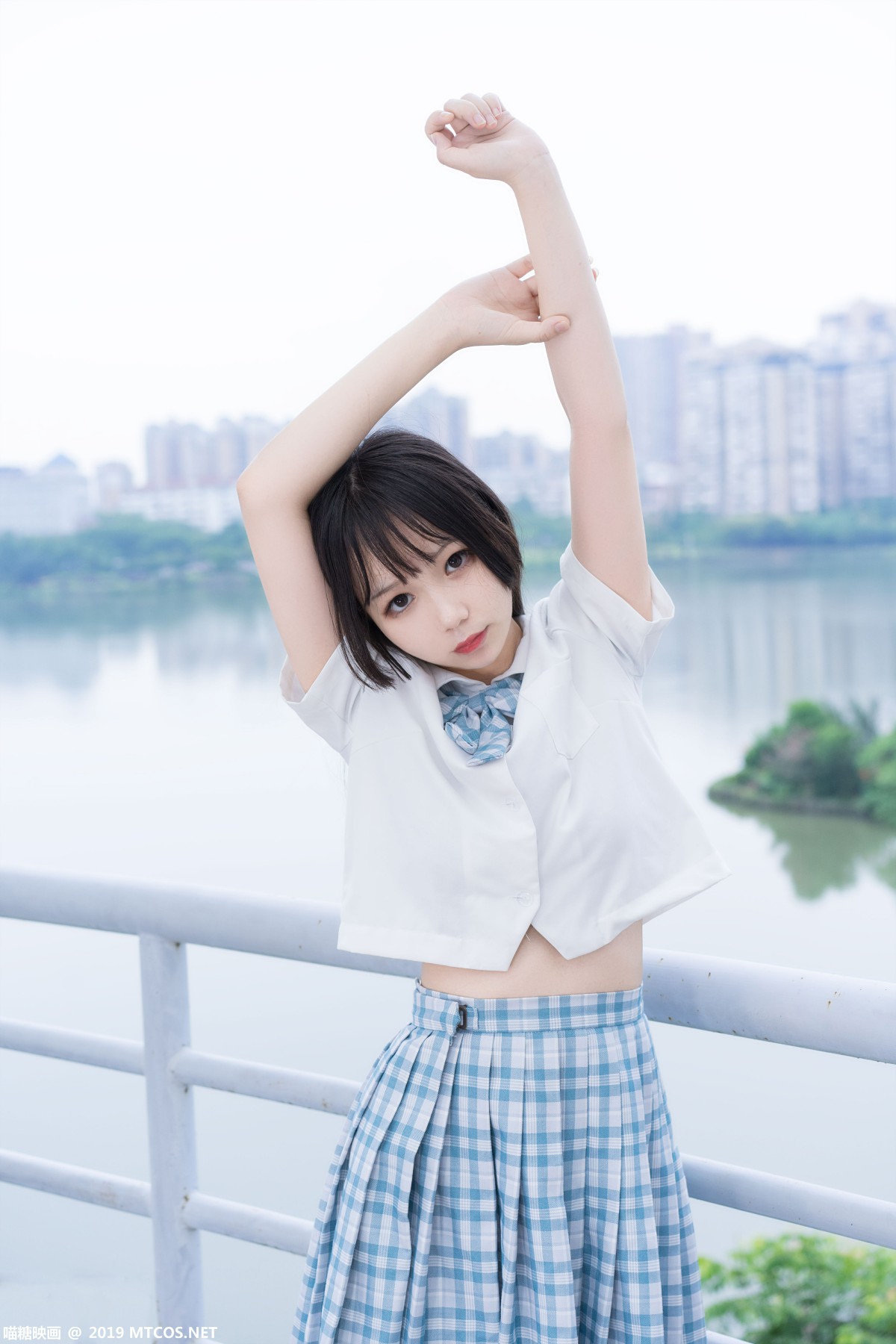 图片[41]-[喵糖映画]VOL.015 半度度度喵 白丝格子裙 – COSPLAY-小爱·美女部落