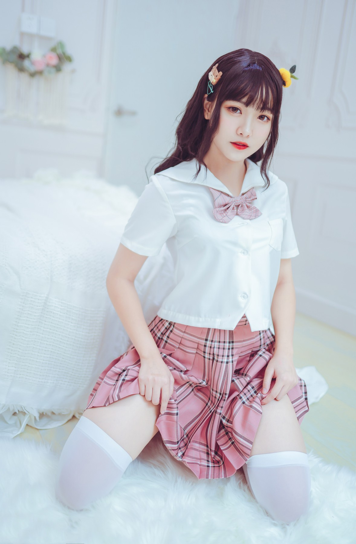 图片[2]-喵糖映画 VOL.001 过膝白丝 – COSPLAY-小爱·美女部落