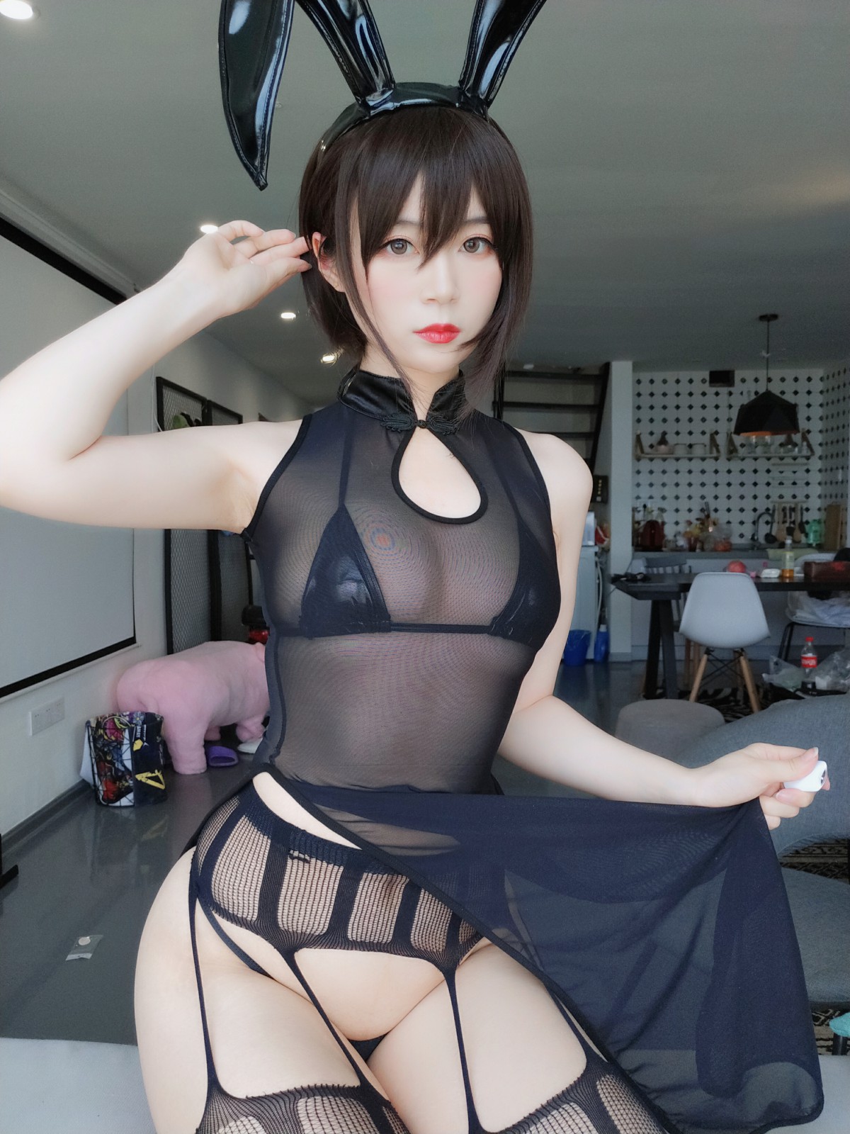 图片[3]-Coser小姐姐白银 – 透明旗袍 – COSPLAY-小爱·美女部落
