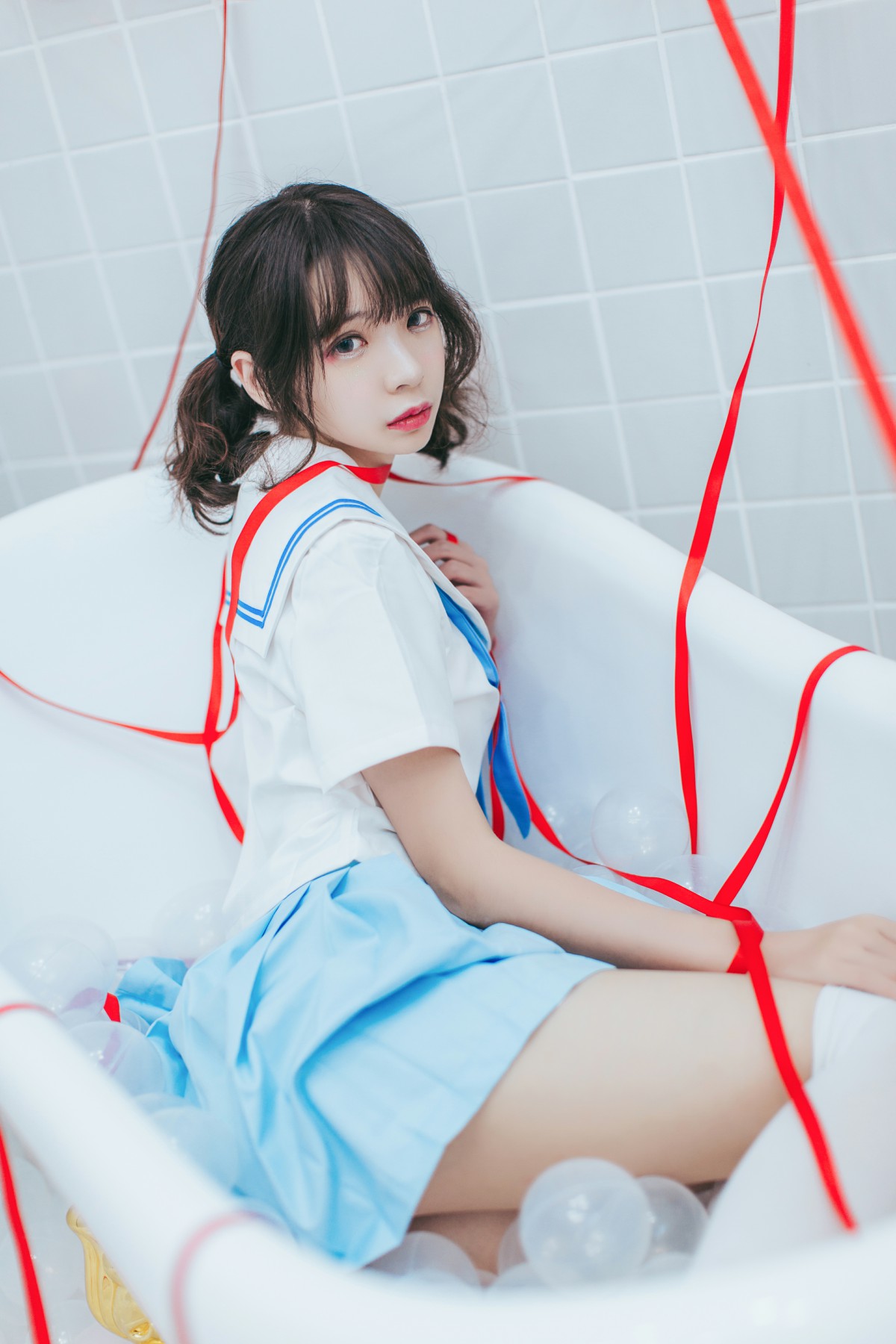 图片[28]-[Cosplay]疯猫ss – 睡衣与浴室的水手服 – COSPLAY-小爱·美女部落