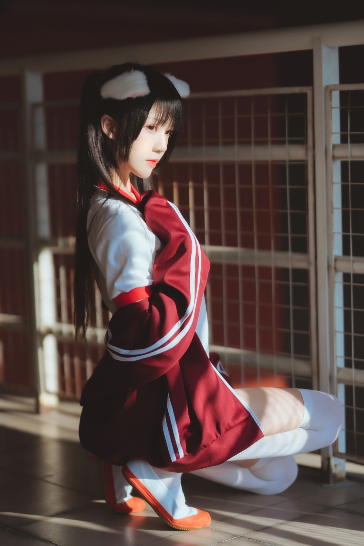 图片[4]-[Cosplay]桜桃喵 – 红色体操服 – COSPLAY-小爱·美女部落