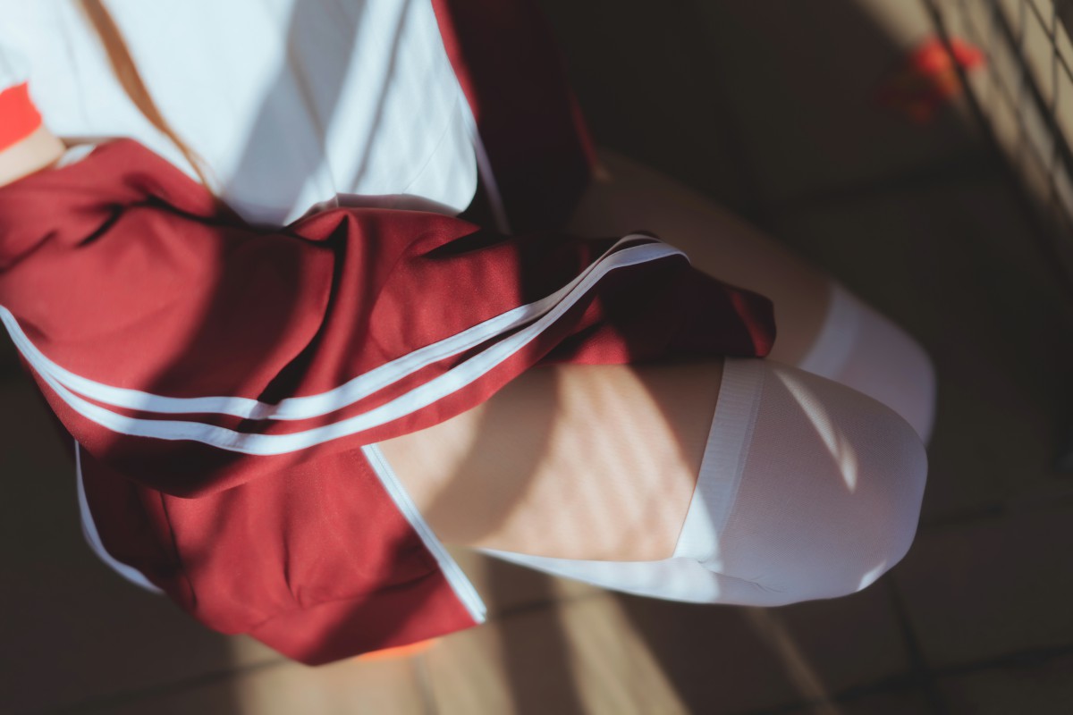 图片[6]-[Cosplay]桜桃喵 – 红色体操服 – COSPLAY-小爱·美女部落