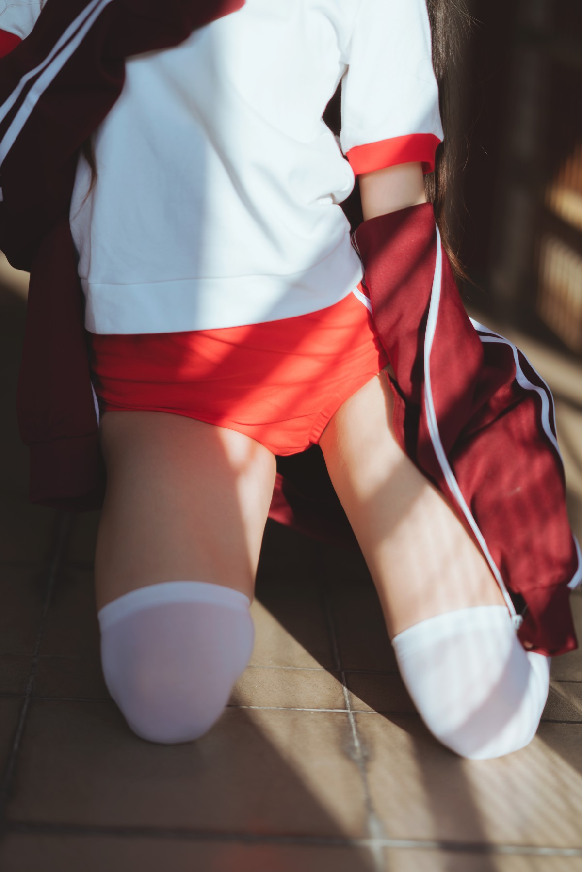 图片[7]-[Cosplay]桜桃喵 – 红色体操服 – COSPLAY-小爱·美女部落