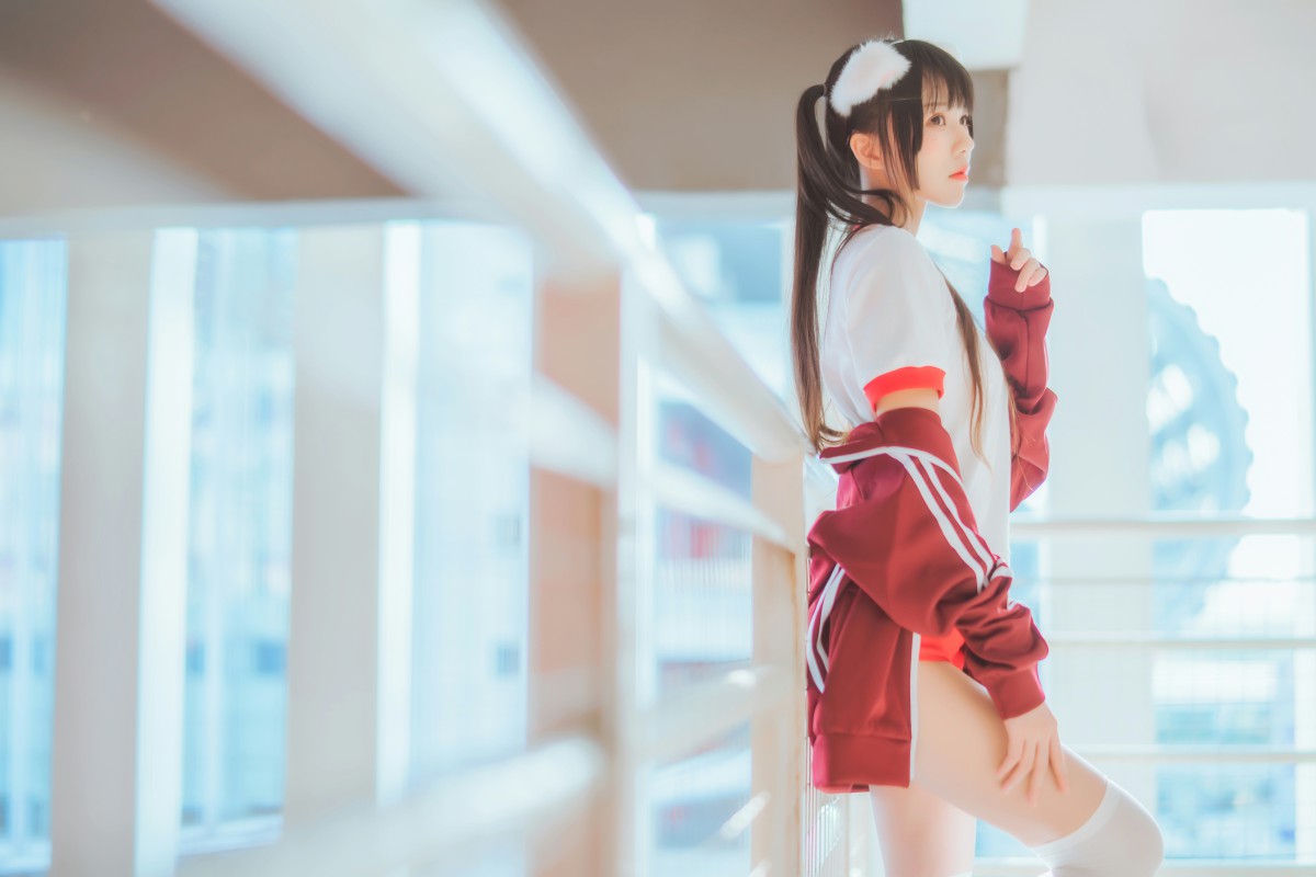 图片[13]-[Cosplay]桜桃喵 – 红色体操服 – COSPLAY-小爱·美女部落