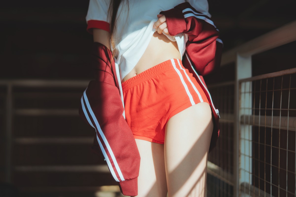图片[12]-[Cosplay]桜桃喵 – 红色体操服 – COSPLAY-小爱·美女部落