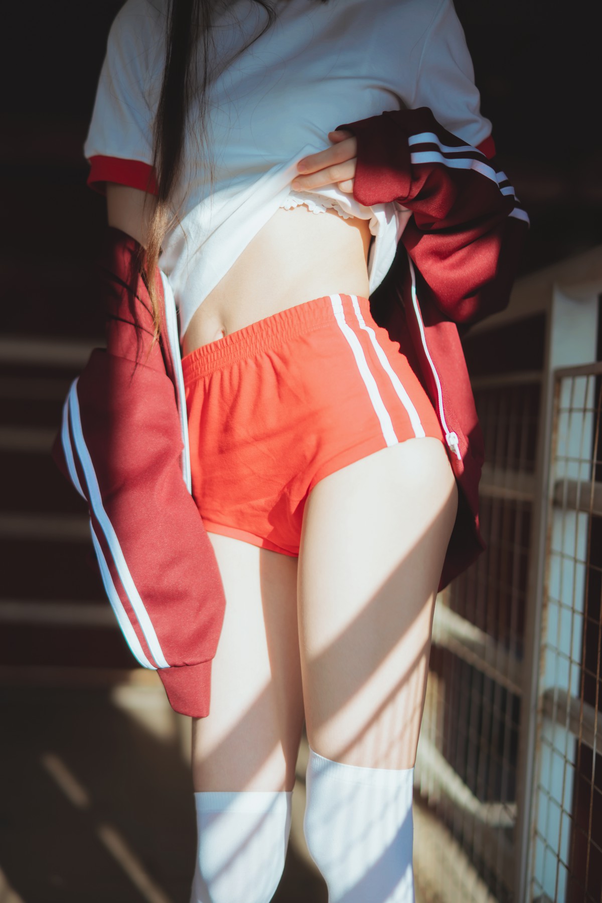 图片[11]-[Cosplay]桜桃喵 – 红色体操服 – COSPLAY-小爱·美女部落