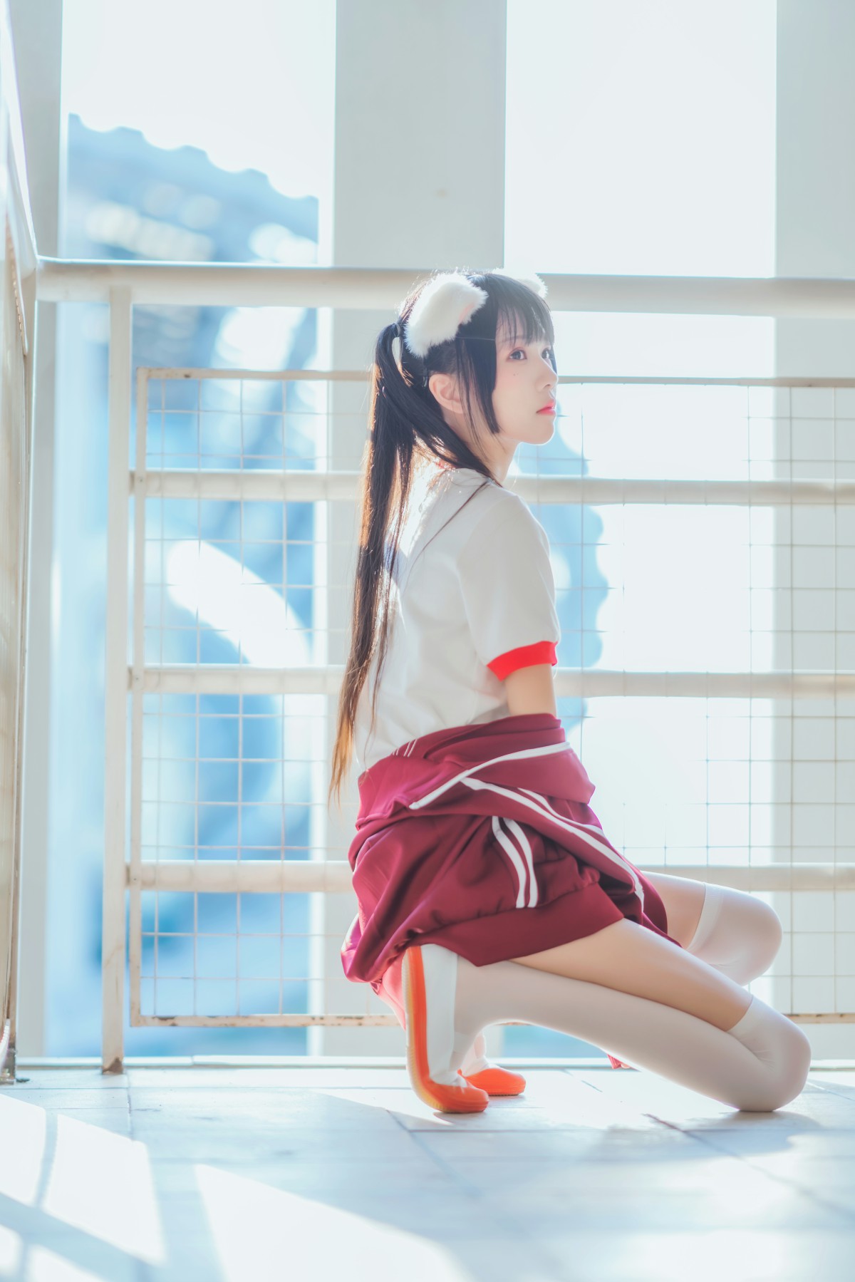 图片[21]-[Cosplay]桜桃喵 – 红色体操服 – COSPLAY-小爱·美女部落