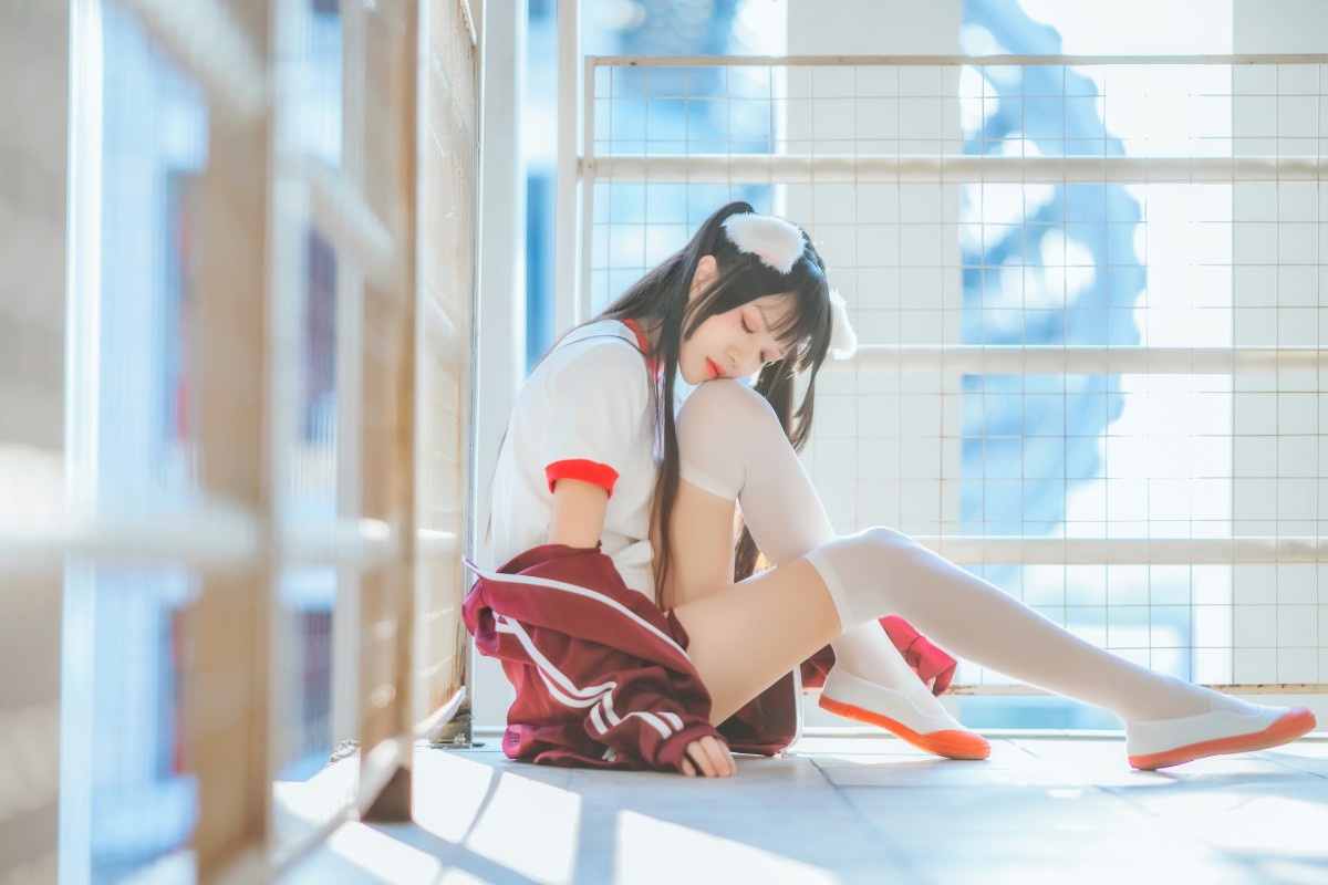 图片[23]-[Cosplay]桜桃喵 – 红色体操服 – COSPLAY-小爱·美女部落