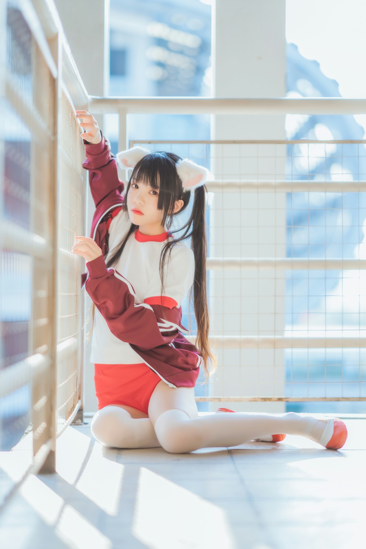 图片[28]-[Cosplay]桜桃喵 – 红色体操服 – COSPLAY-小爱·美女部落