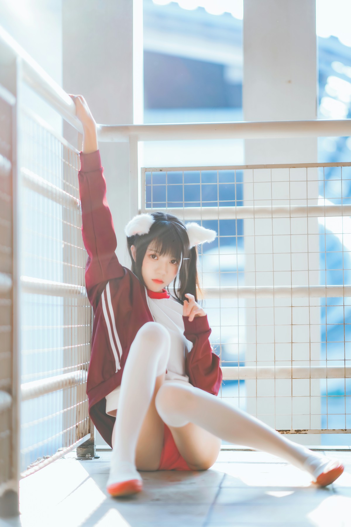 图片[29]-[Cosplay]桜桃喵 – 红色体操服 – COSPLAY-小爱·美女部落