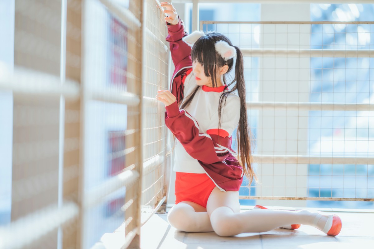 图片[27]-[Cosplay]桜桃喵 – 红色体操服 – COSPLAY-小爱·美女部落