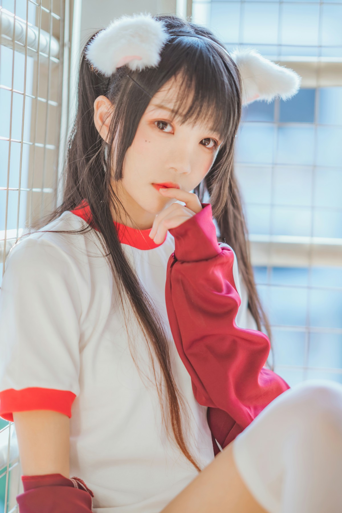 图片[31]-[Cosplay]桜桃喵 – 红色体操服 – COSPLAY-小爱·美女部落