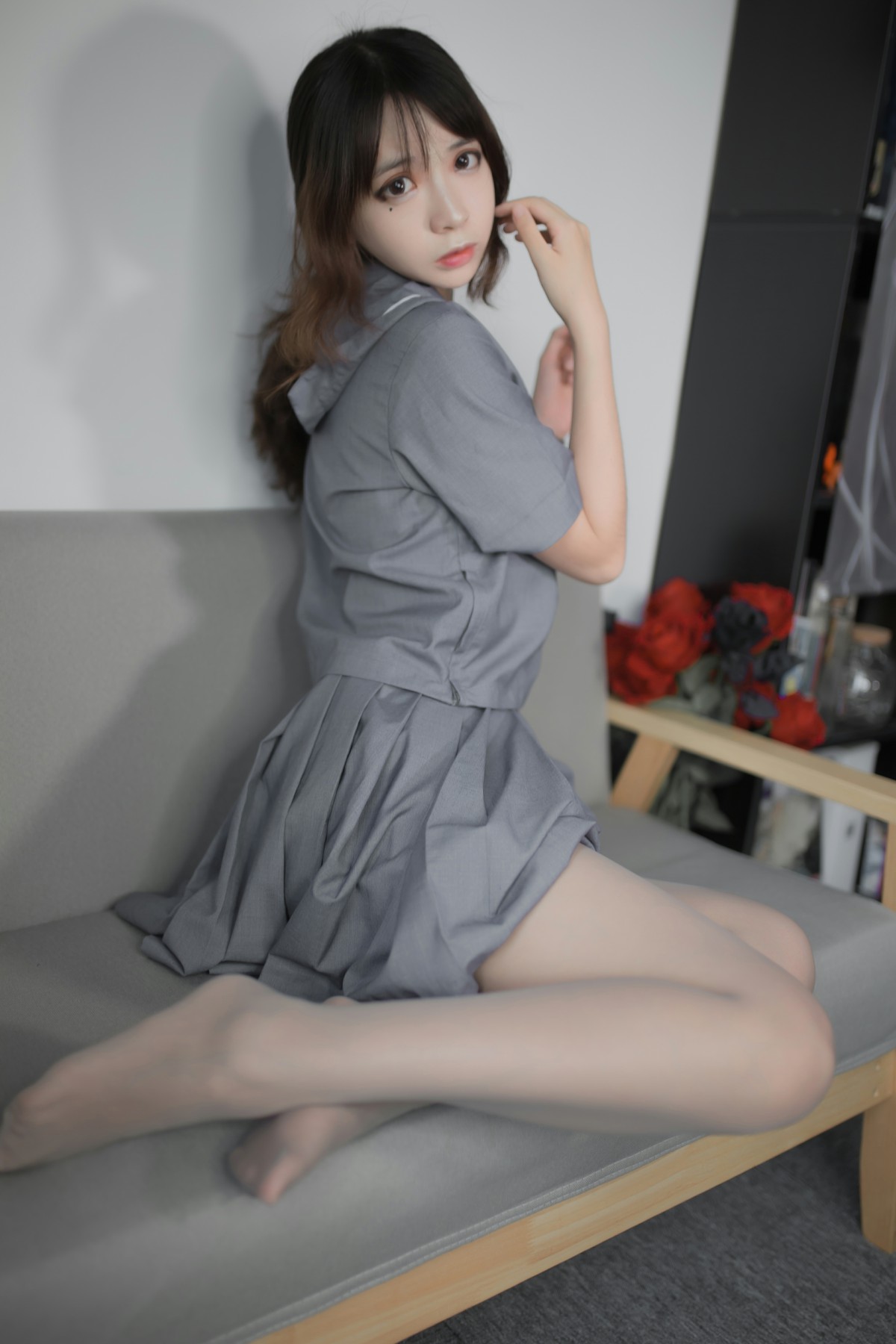 图片[7]-[Cosplay]疯猫ss -蓝灰JK – COSPLAY-小爱·美女部落