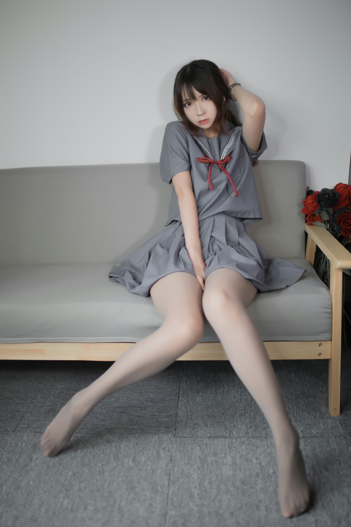 图片[13]-[Cosplay]疯猫ss -蓝灰JK – COSPLAY-小爱·美女部落