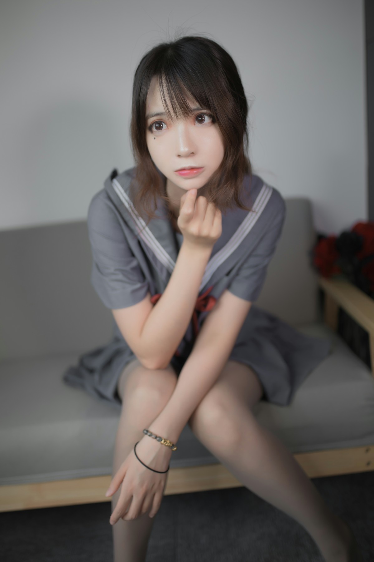 图片[15]-[Cosplay]疯猫ss -蓝灰JK – COSPLAY-小爱·美女部落