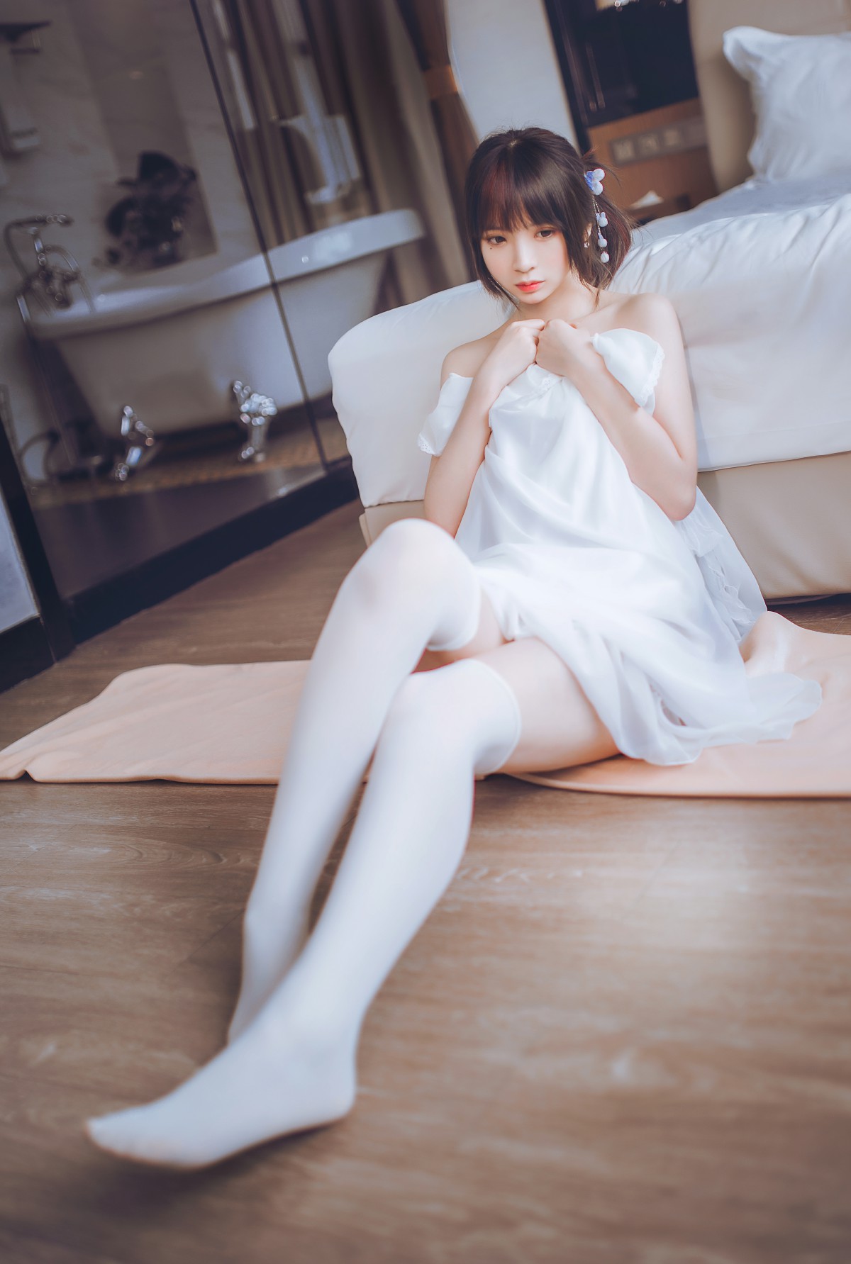 图片[16]-[Cosplay]疯猫ss -白色睡衣 – COSPLAY-小爱·美女部落