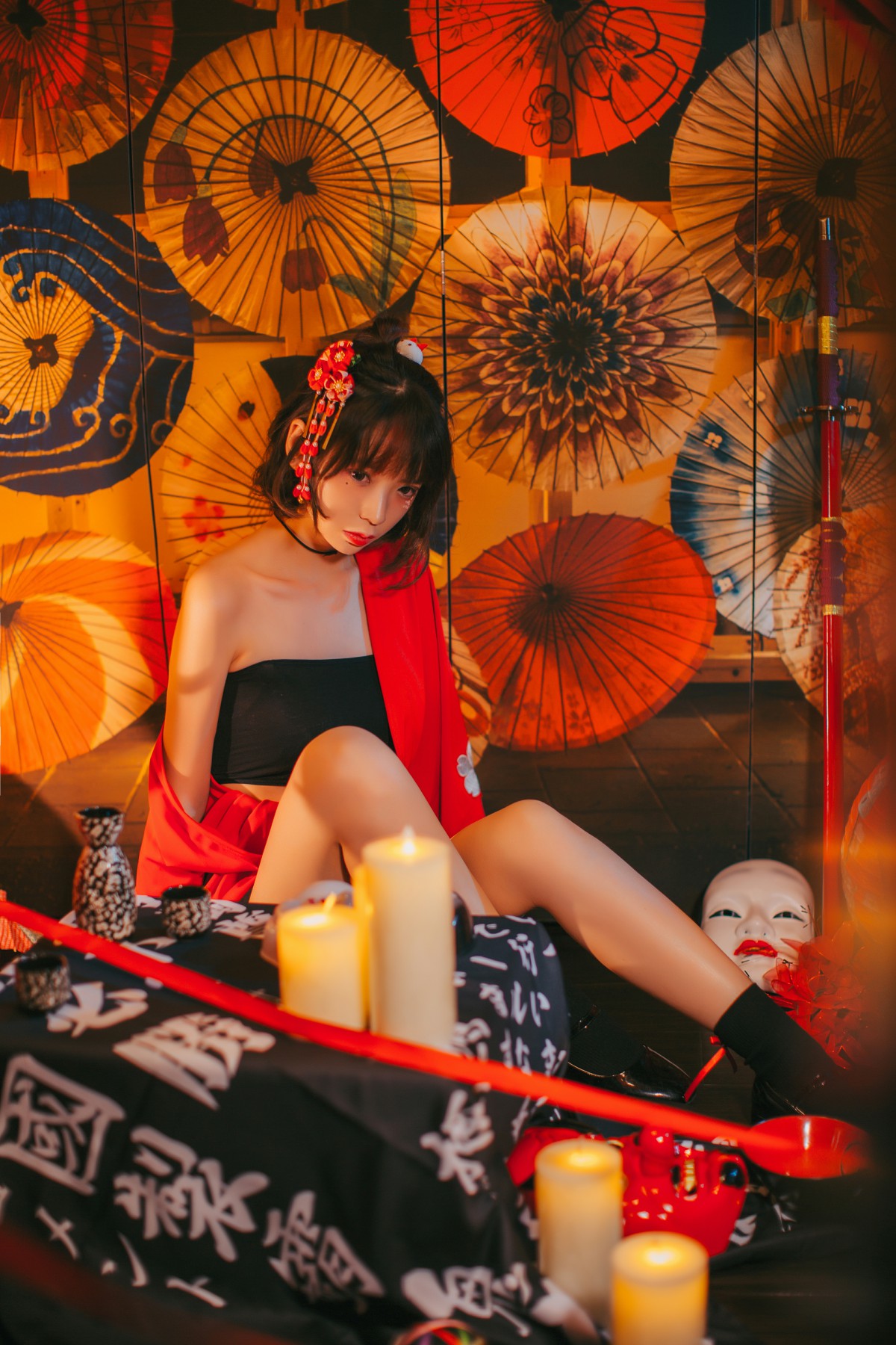图片[2]-[Cosplay]疯猫ss -红色羽衣 – COSPLAY-小爱·美女部落