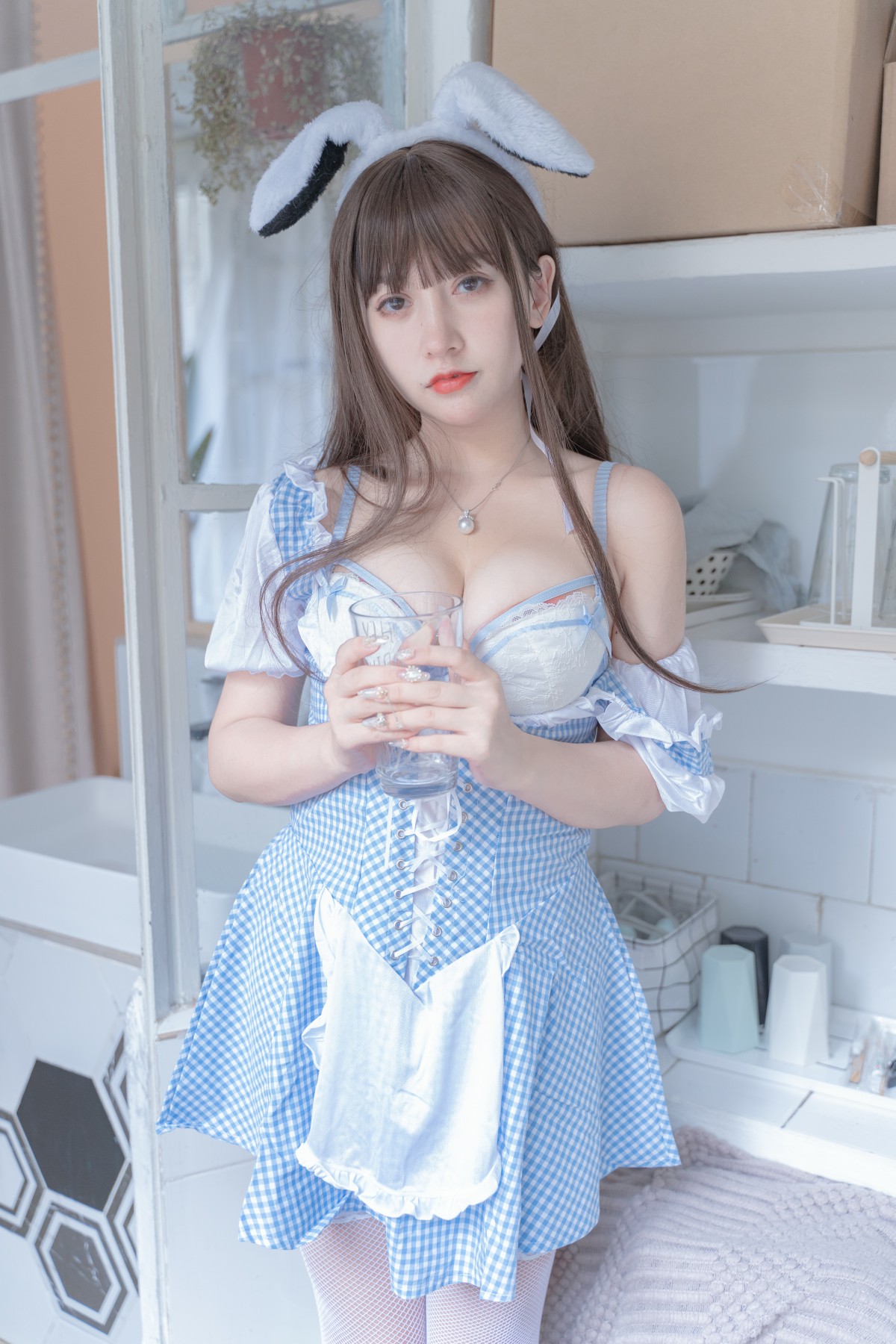 图片[33]-[Cosplay]过期米线线喵 – 蓝白 – COSPLAY-小爱·美女部落