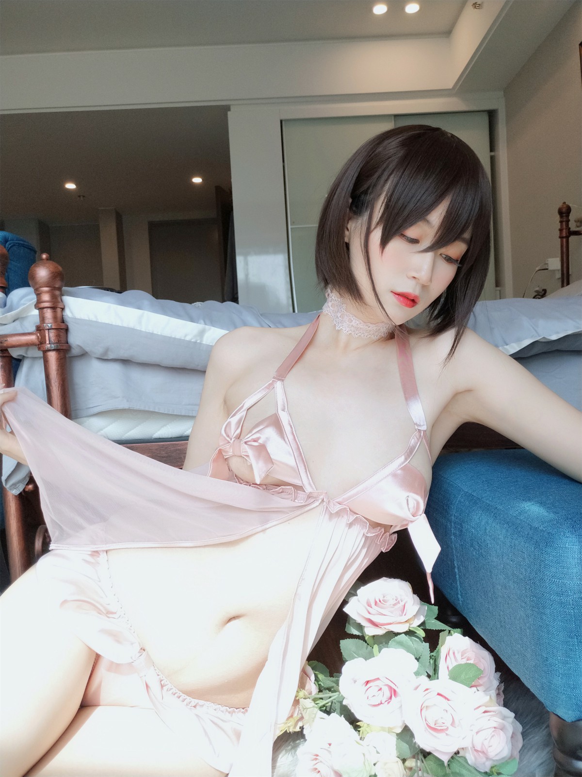图片[32]-Coser小姐姐白银 – 粉色睡衣 – COSPLAY-小爱·美女部落